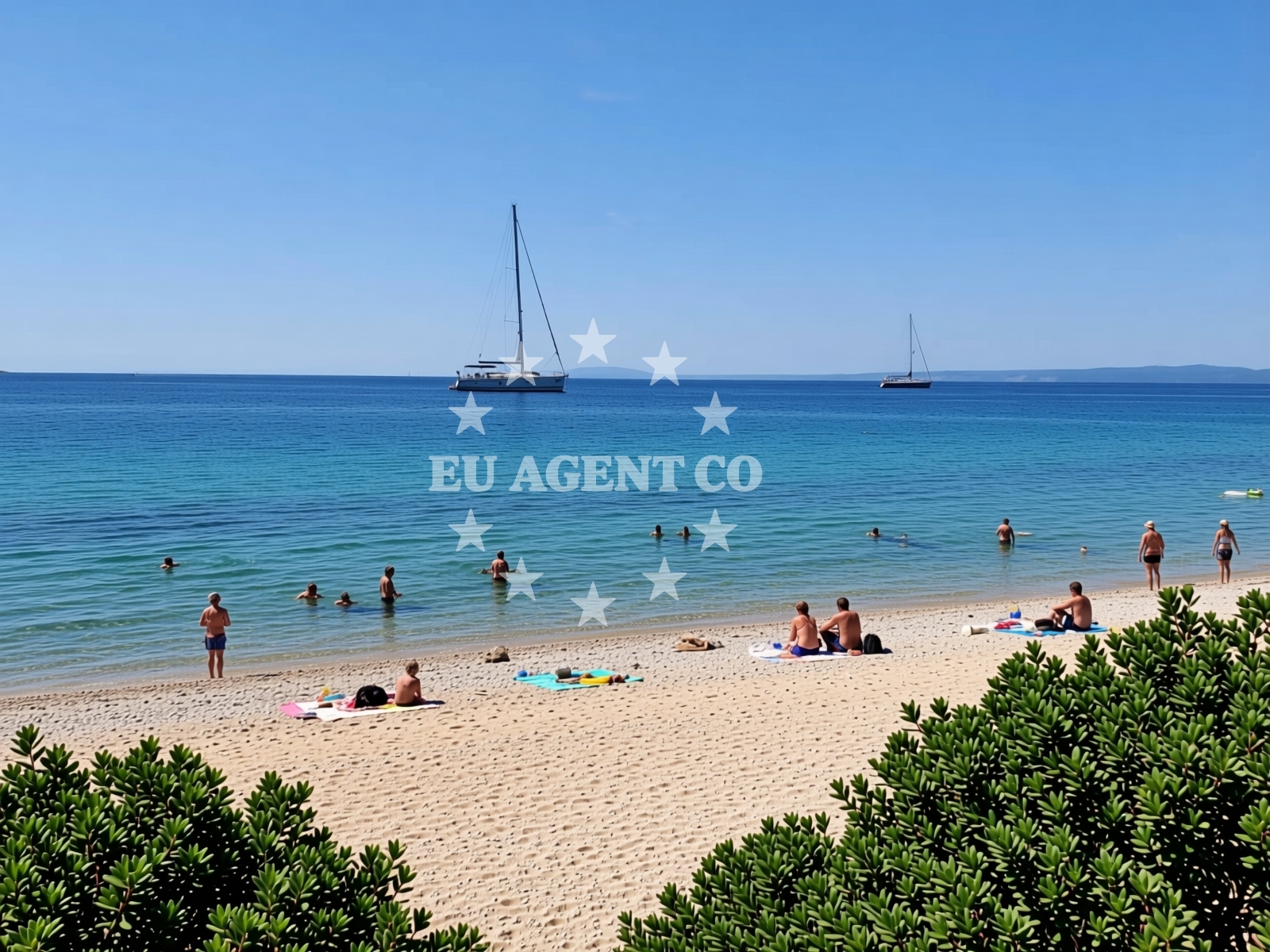Sea and coastal view of FKK Beach - Camping Skrila in Stara Baska 14, Stara Baška