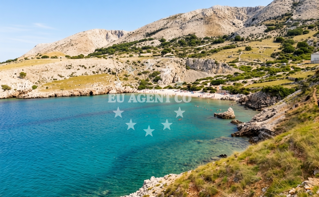 Beach facilities and surroundings at FKK Beach - Camping Skrila in Stara Baska 14, Stara Baška