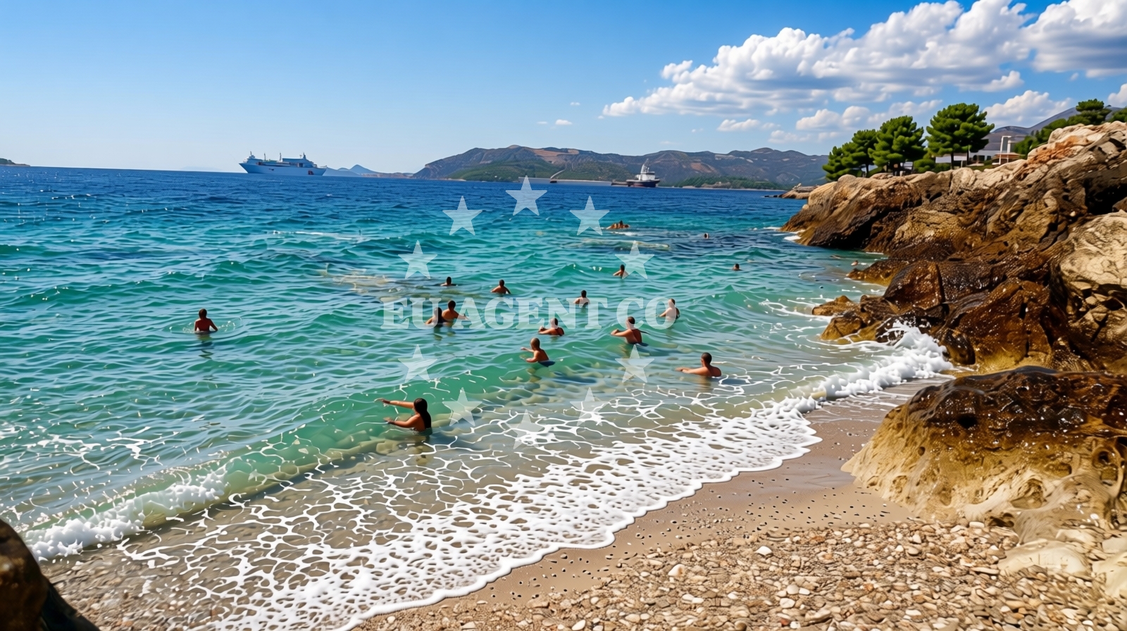 Beach facilities and surroundings at FKK Nudist Beach Cavtat in Od Žala 1, Cavtat