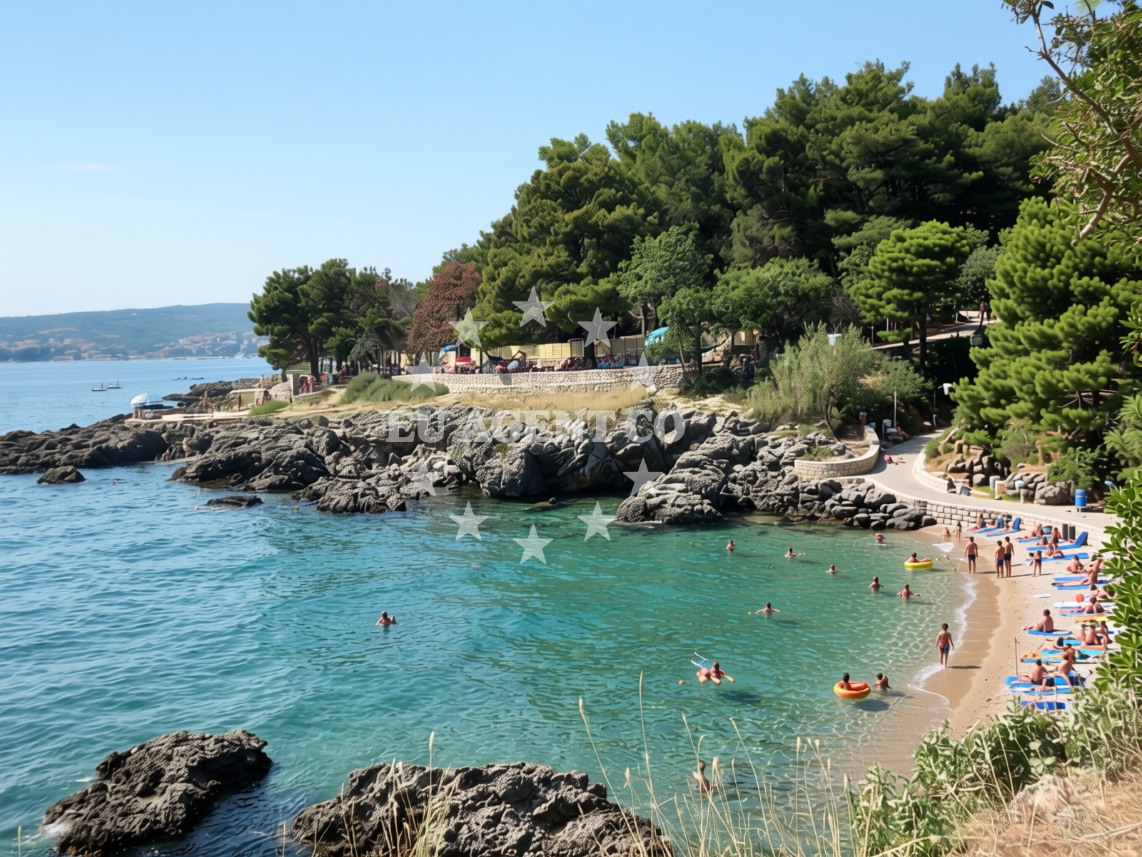 Shoreline and swimming area at FKK Plaza Krk in , Krk