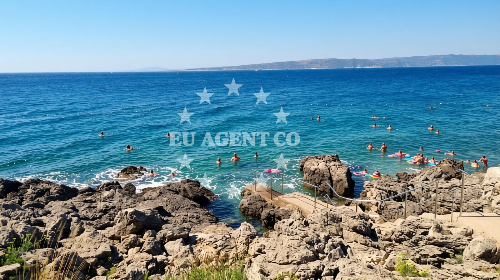Sea and coastal view of FKK Plaza Krk in , Krk