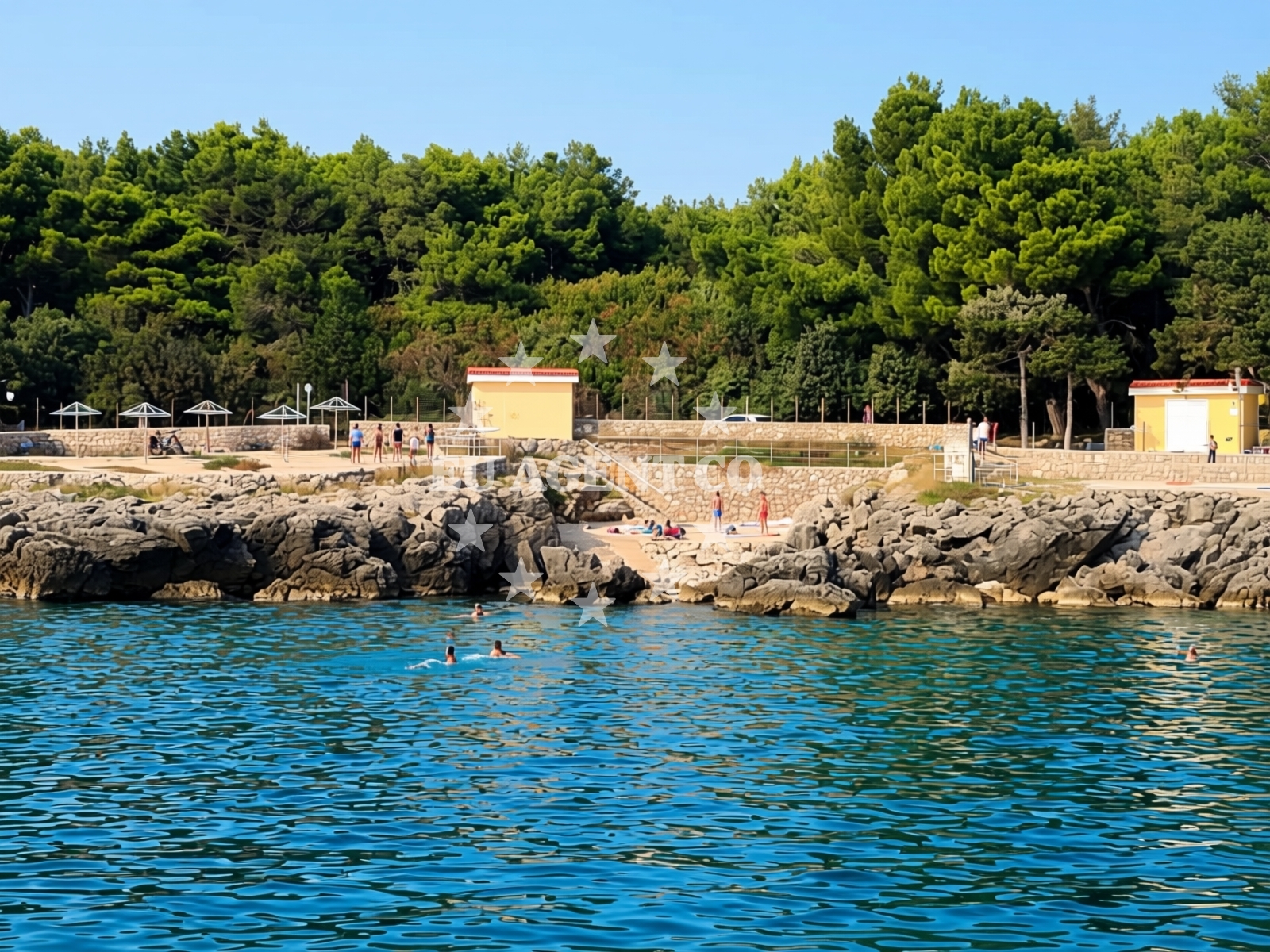 Beach facilities and surroundings at FKK Plaza Krk in , Krk