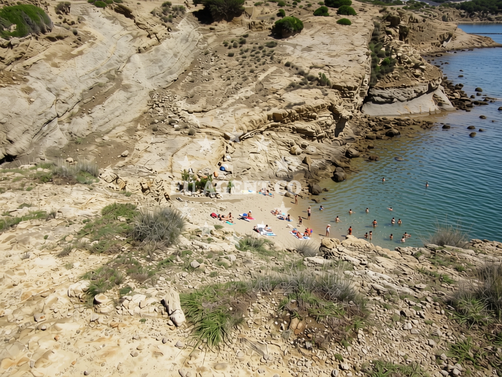 Shoreline and swimming area at FKK Potpecna beach in 597 Lopar, Lopar