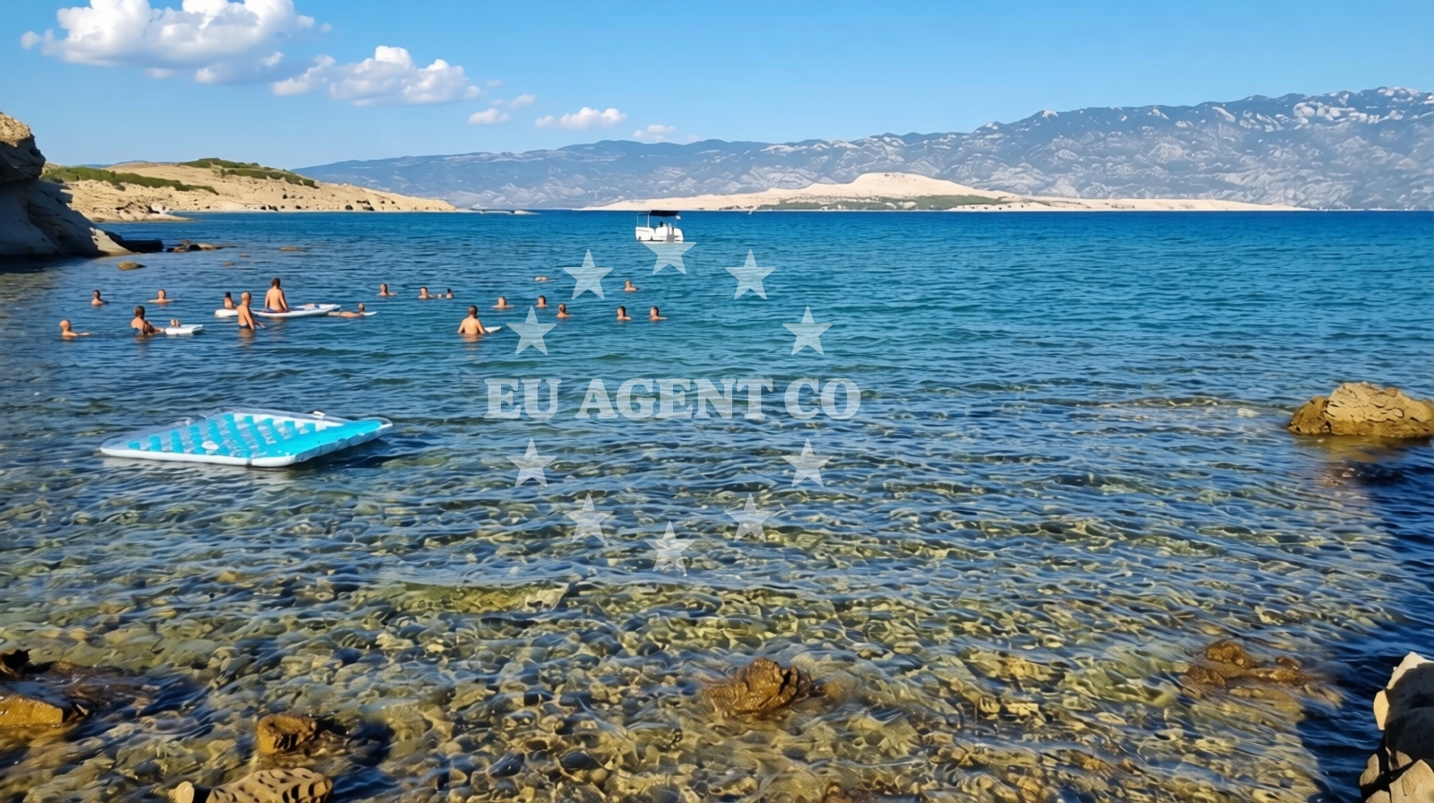 Sea and coastal view of FKK Potpecna beach in 597 Lopar, Lopar