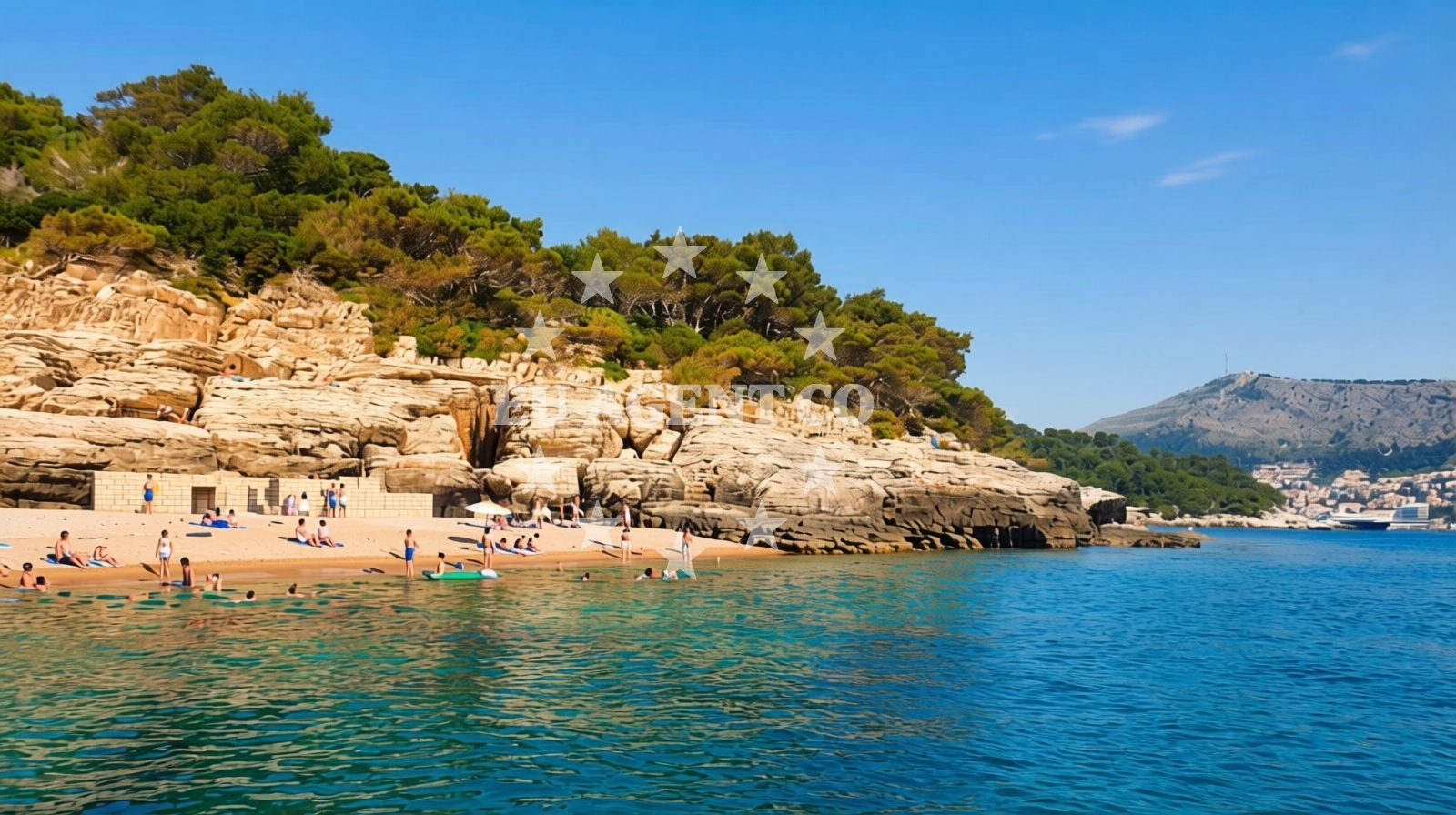 Sea and coastal view of FKK Rocks Lokrum in Vlaha Bukovca 37, Dubrovnik