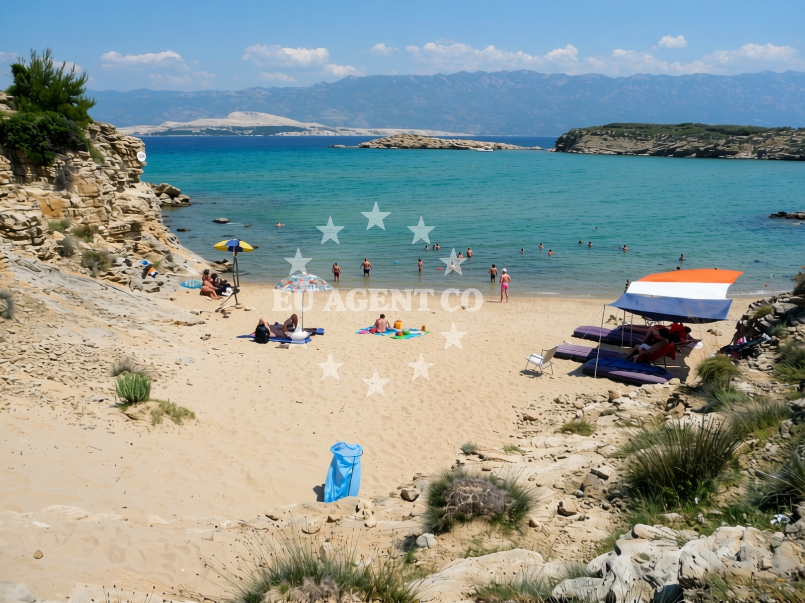 Sea and coastal view of FKK Stolac Beach in Lopar 559 Apartmani-kuća, Lopar