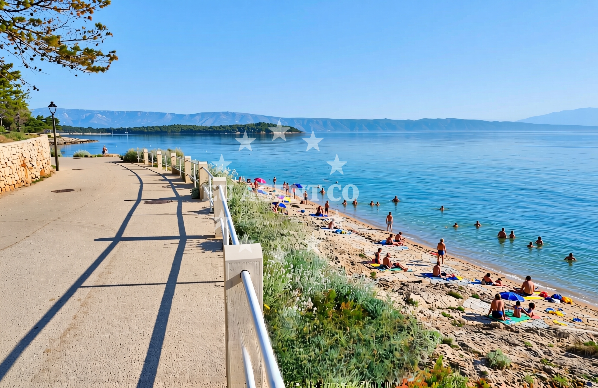 Shoreline and swimming area at Fontana, Jelsa (Hvar) Beach in Fontana