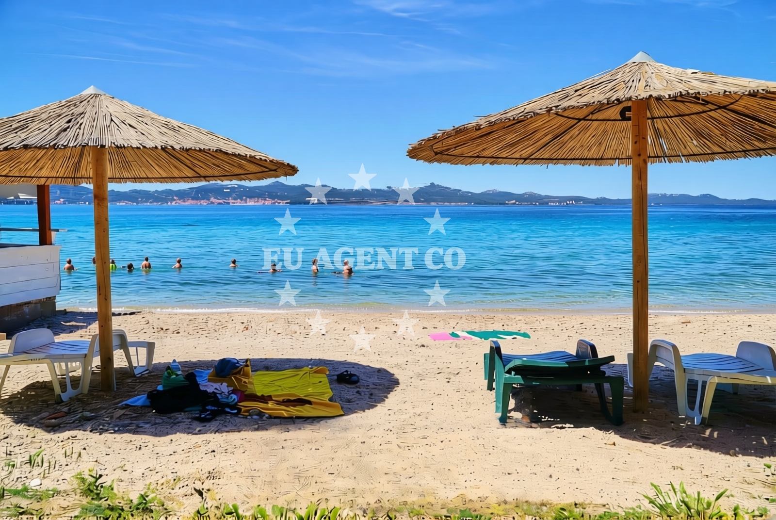 Beach facilities and surroundings at Fontana, Zadar Beach in Fontana