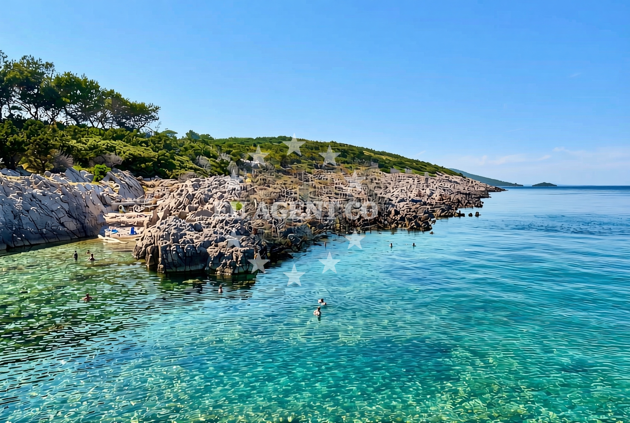Sea and coastal view of Franjevačko odmaralište Sveti Petar, Ilovik (Mali Lošinj) (Ilovik) Beach in Franjevačko odmaralište Sveti Petar