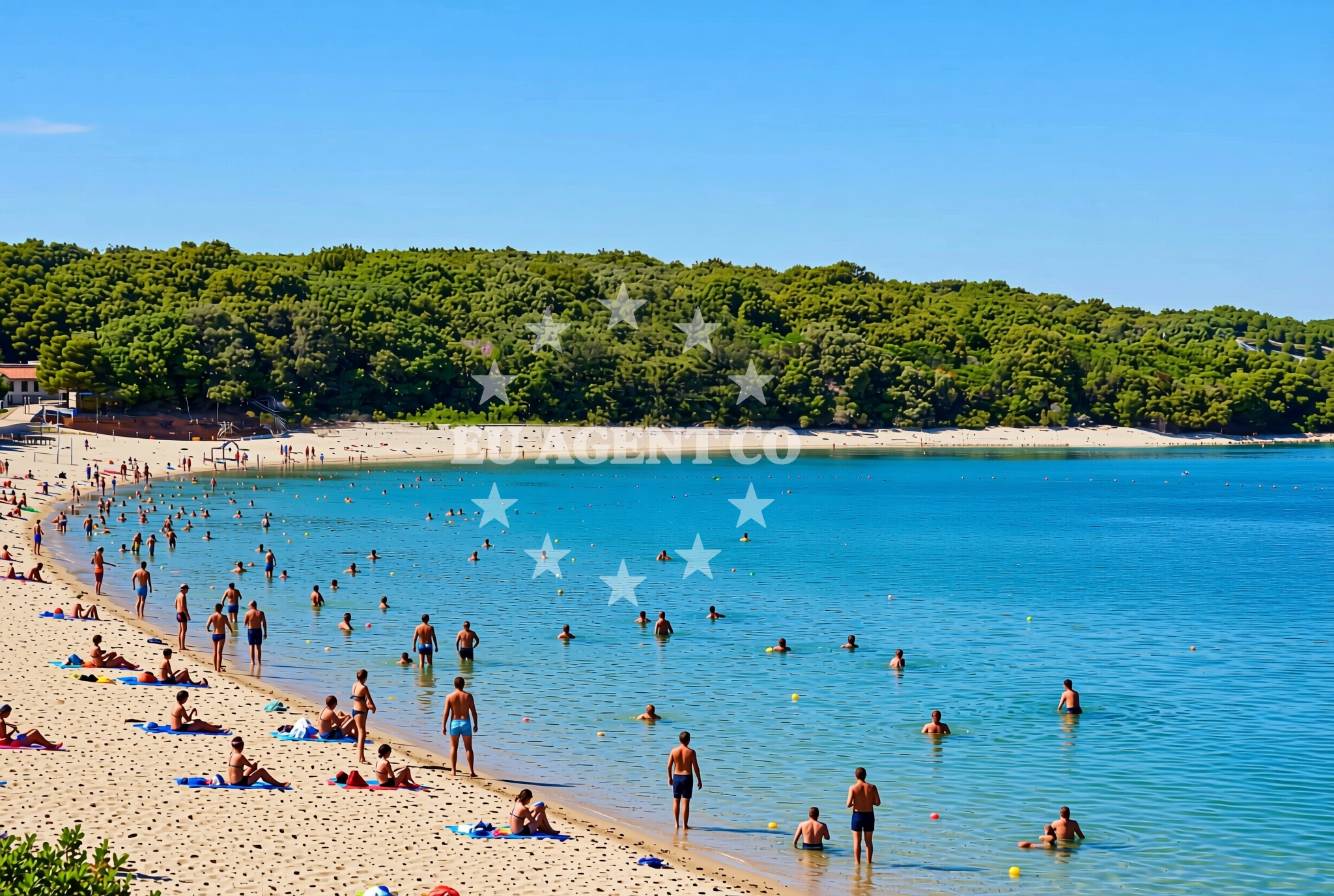 Overview of Frašker, Banjole Beach in Frašker