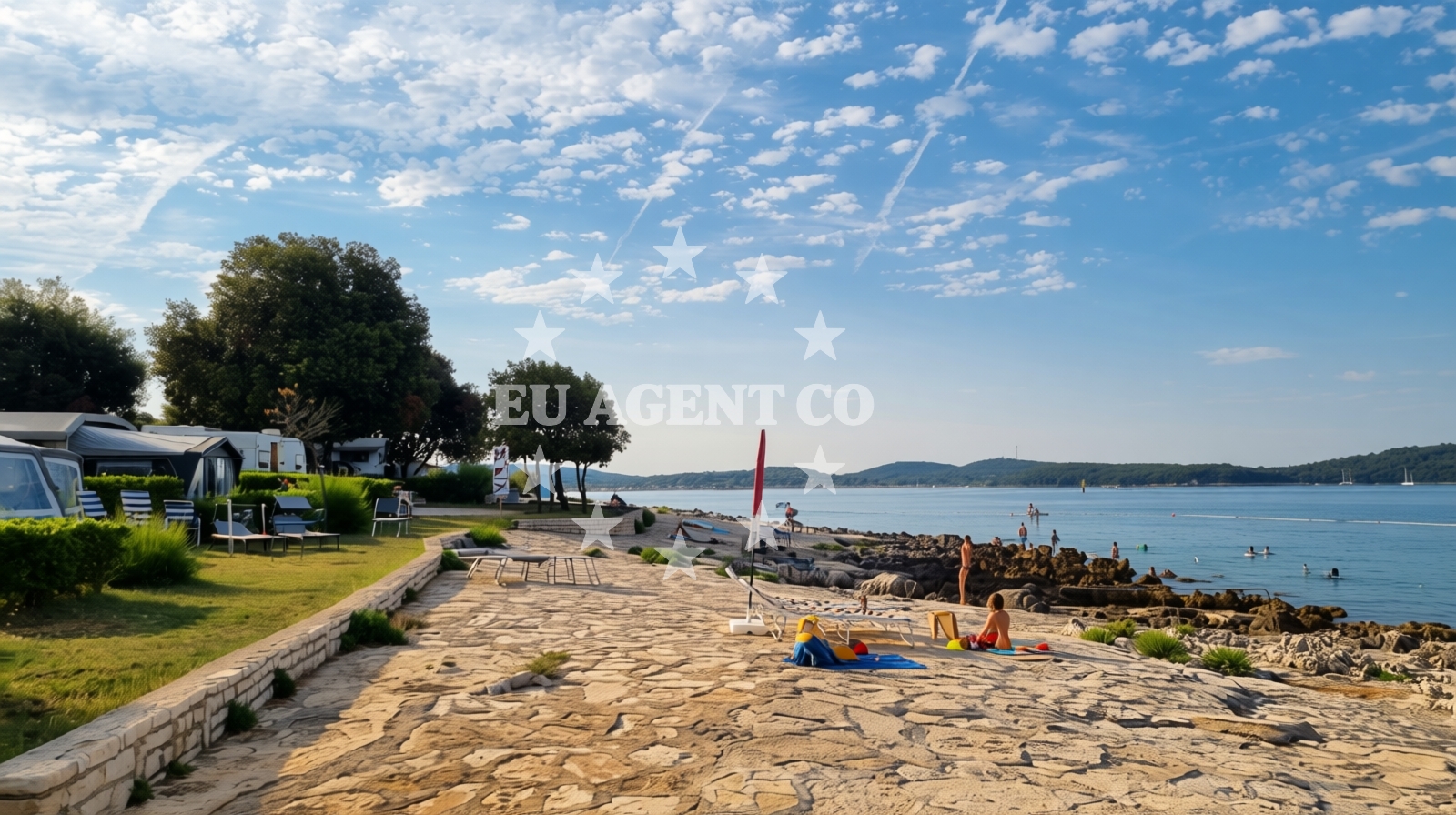 Overview of Fresh Corner Beach in Koversada 1, Vrsar