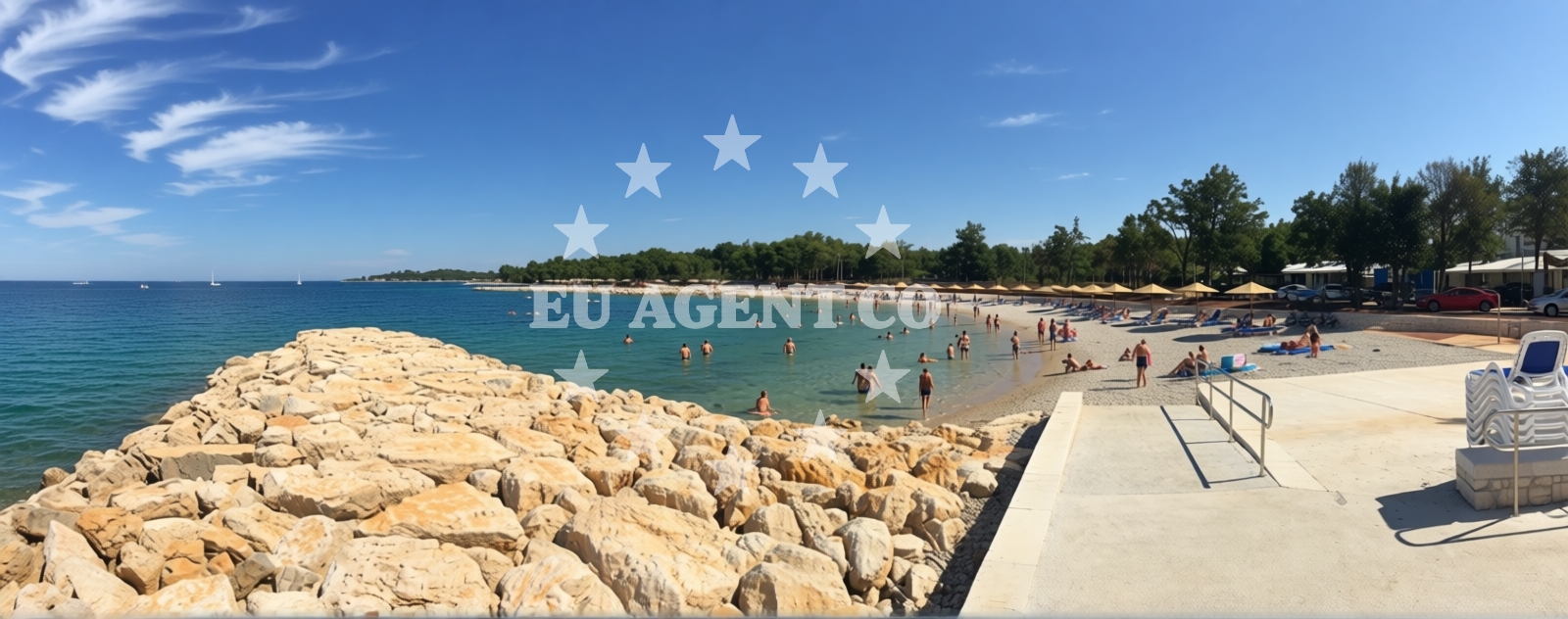 Beach facilities and surroundings at Funtana Beach in 15 Coki ulica, Funtana