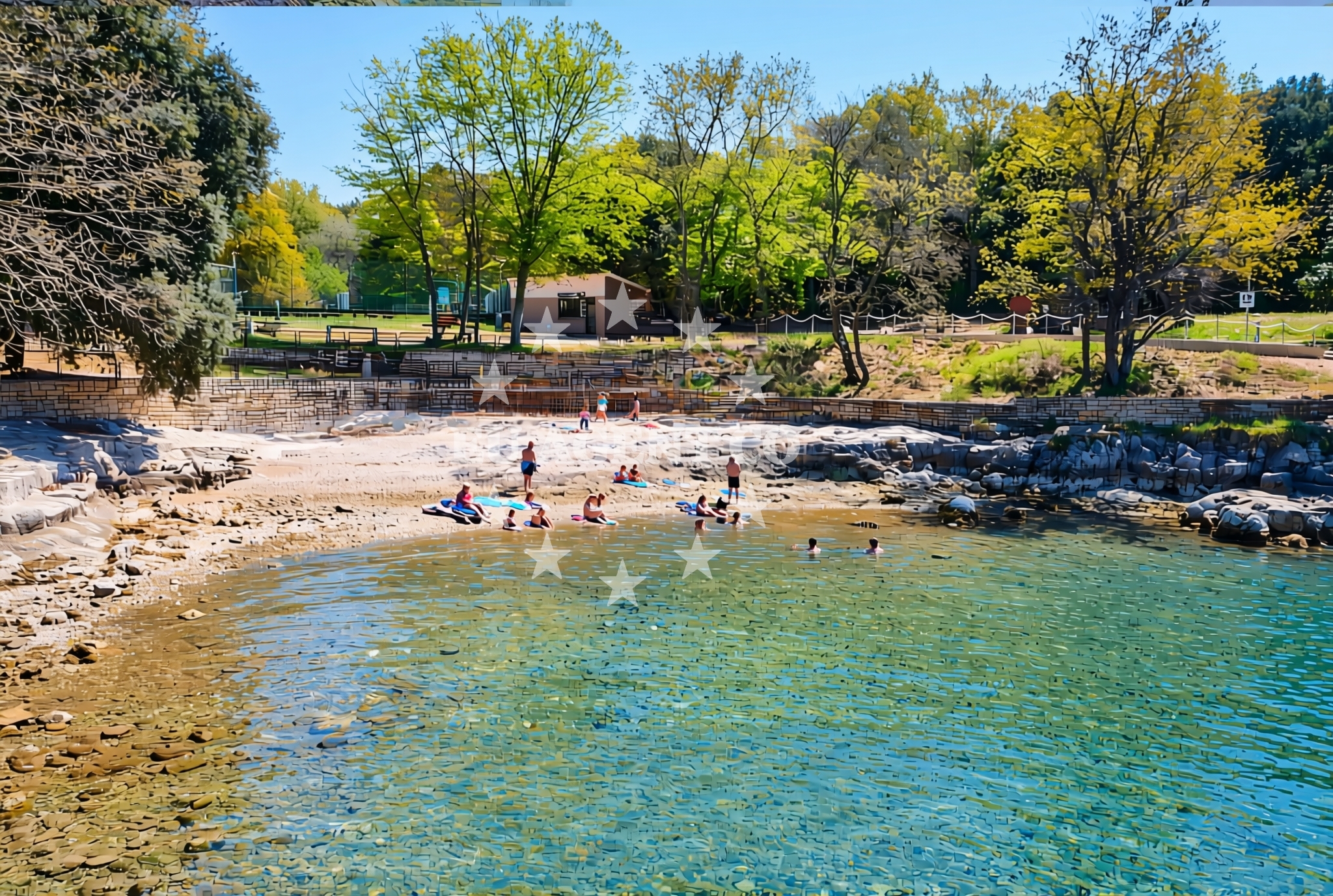Beach facilities and surroundings at Funtana, Funtana Beach in Funtana