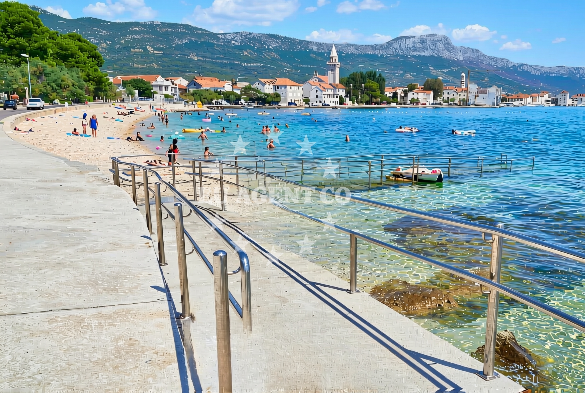Shoreline and swimming area at Gabine, Kaštel Štafilić Beach in Gabine