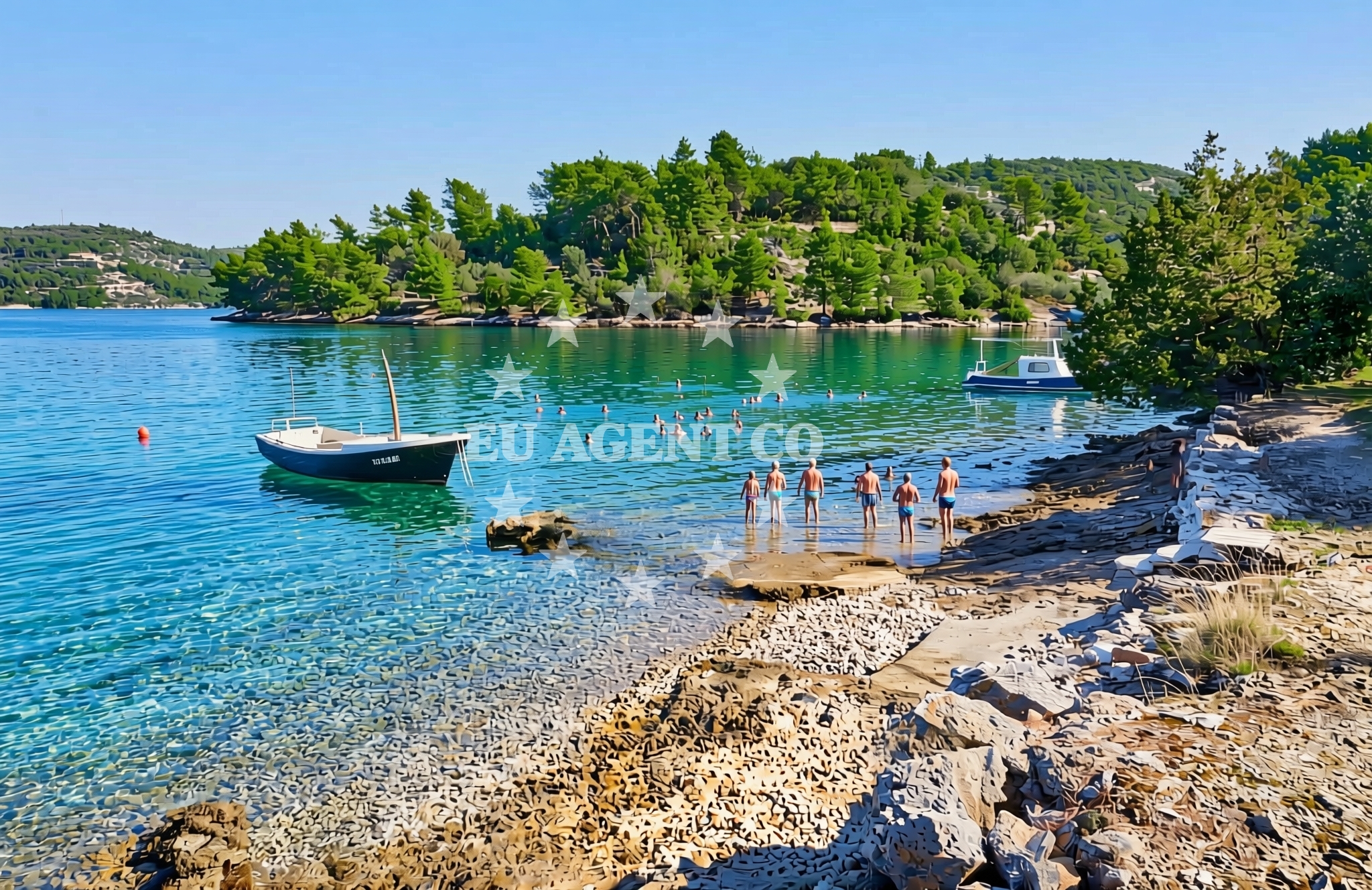 Overview of Gabrica zapad, Vela Luka (Korčula) Beach in Gabrica zapad