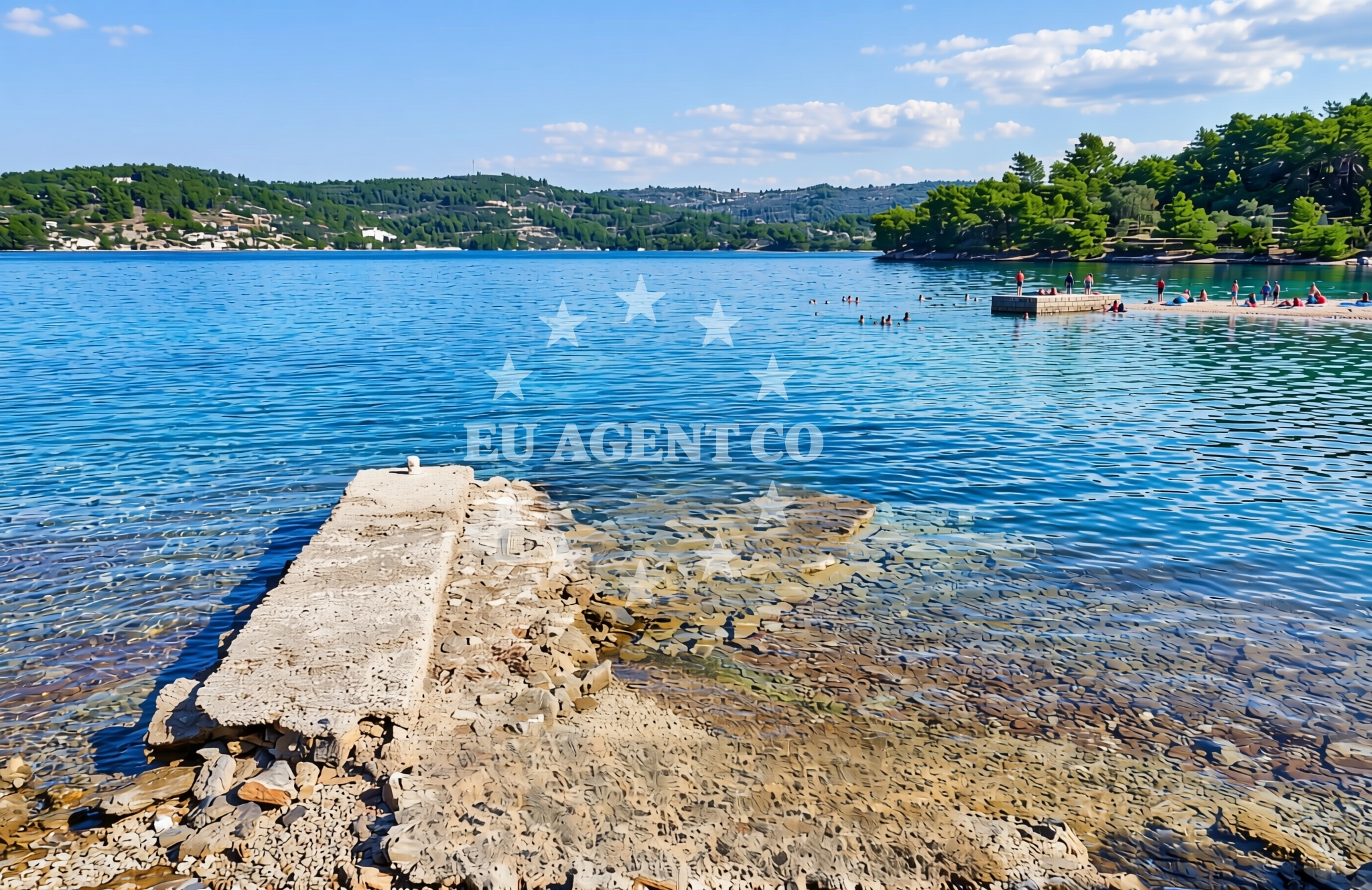 Shoreline and swimming area at Gabrica zapad, Vela Luka (Korčula) Beach in Gabrica zapad