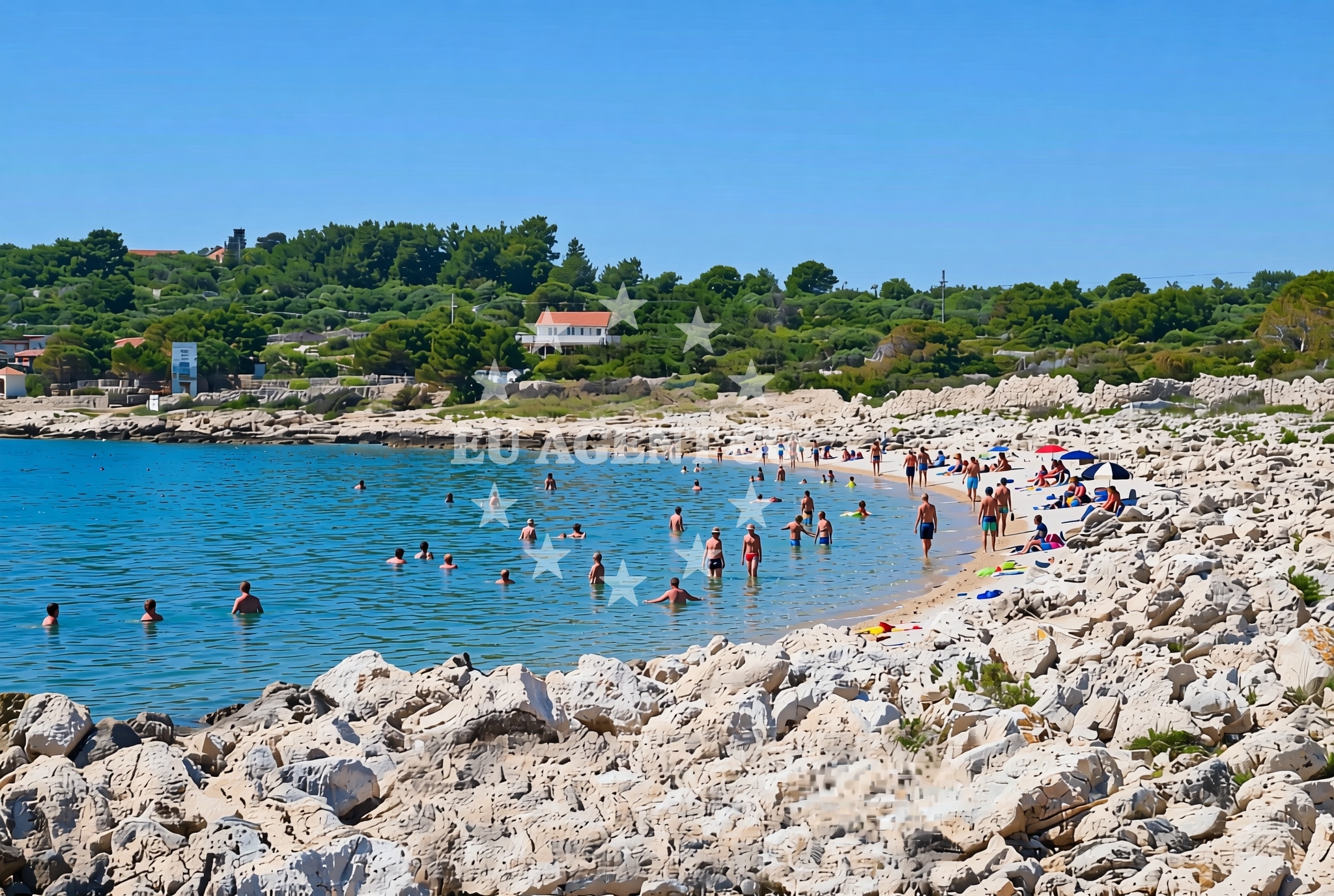 Overview of Gabrine, Drvenik Mali (Drvenik Mali) Beach in Gabrine
