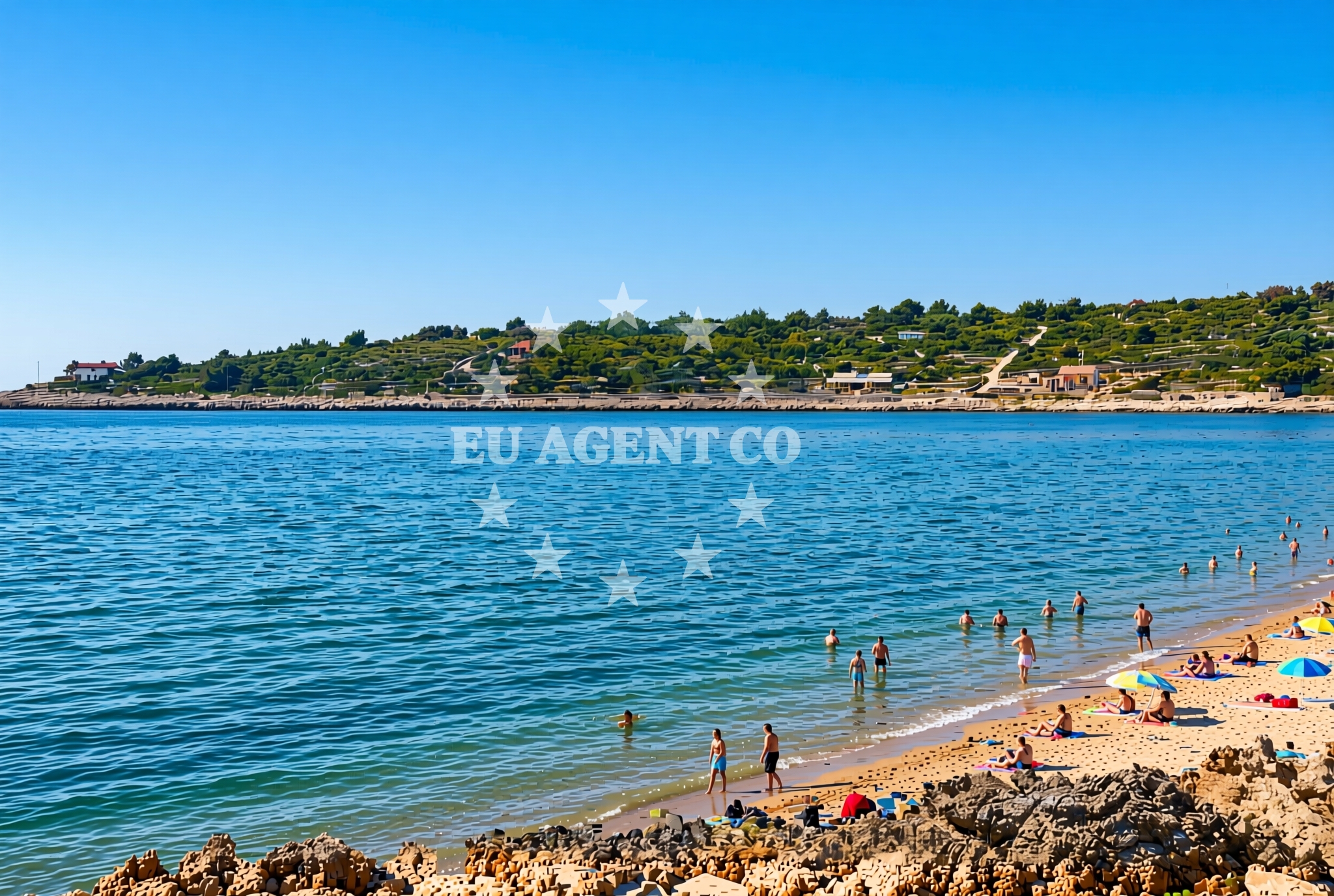 Sea and coastal view of Gabrine, Drvenik Mali (Drvenik Mali) Beach in Gabrine