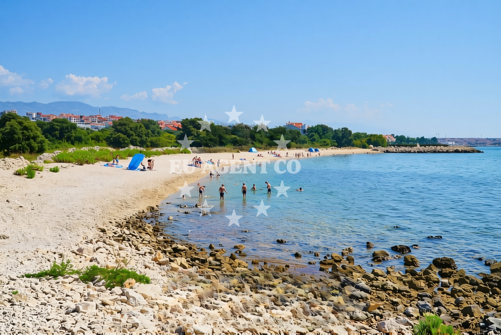 Overview of Gaj, Novalja (Pag) Beach in Gaj