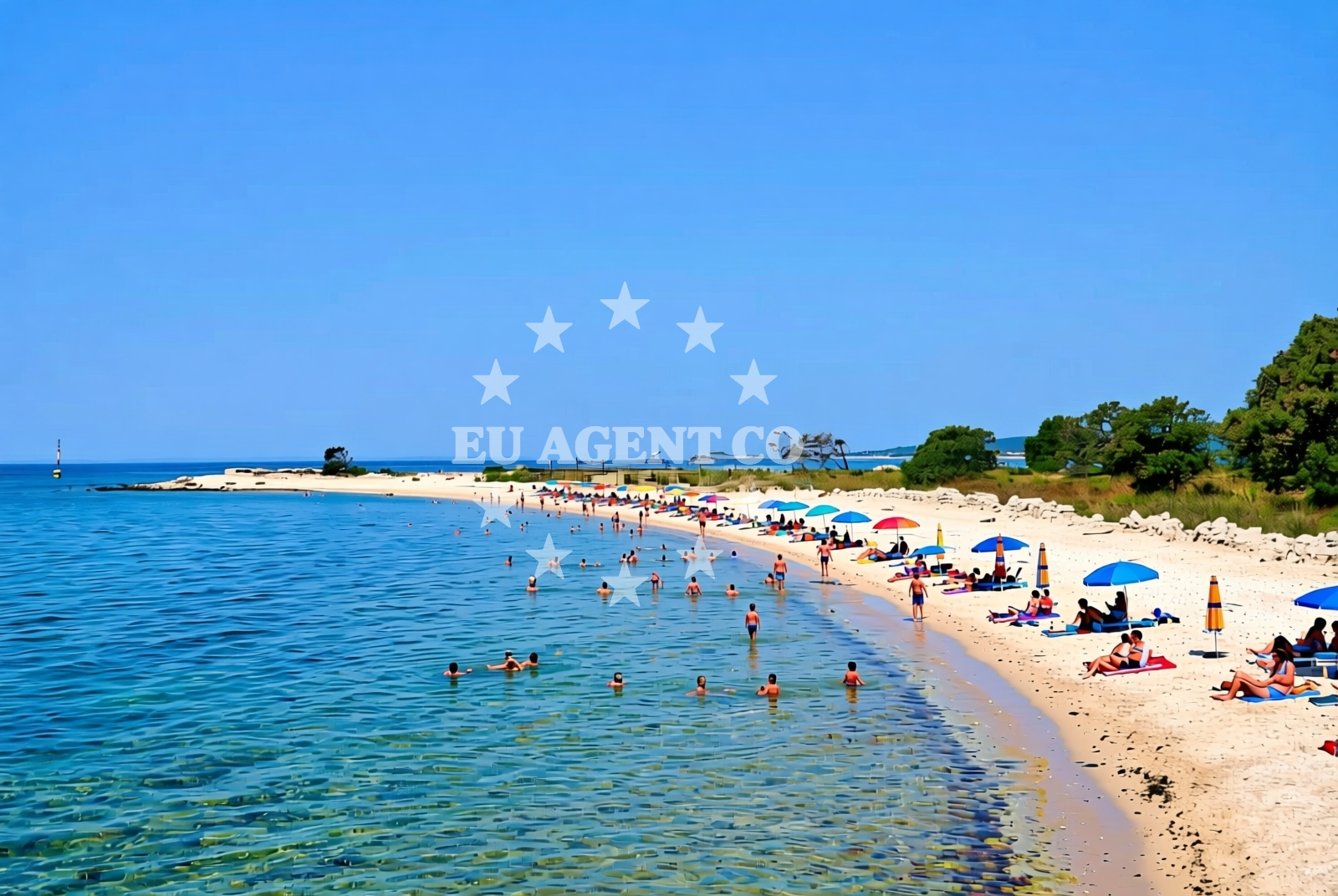 Sea and coastal view of Gaj, Novalja (Pag) Beach in Gaj