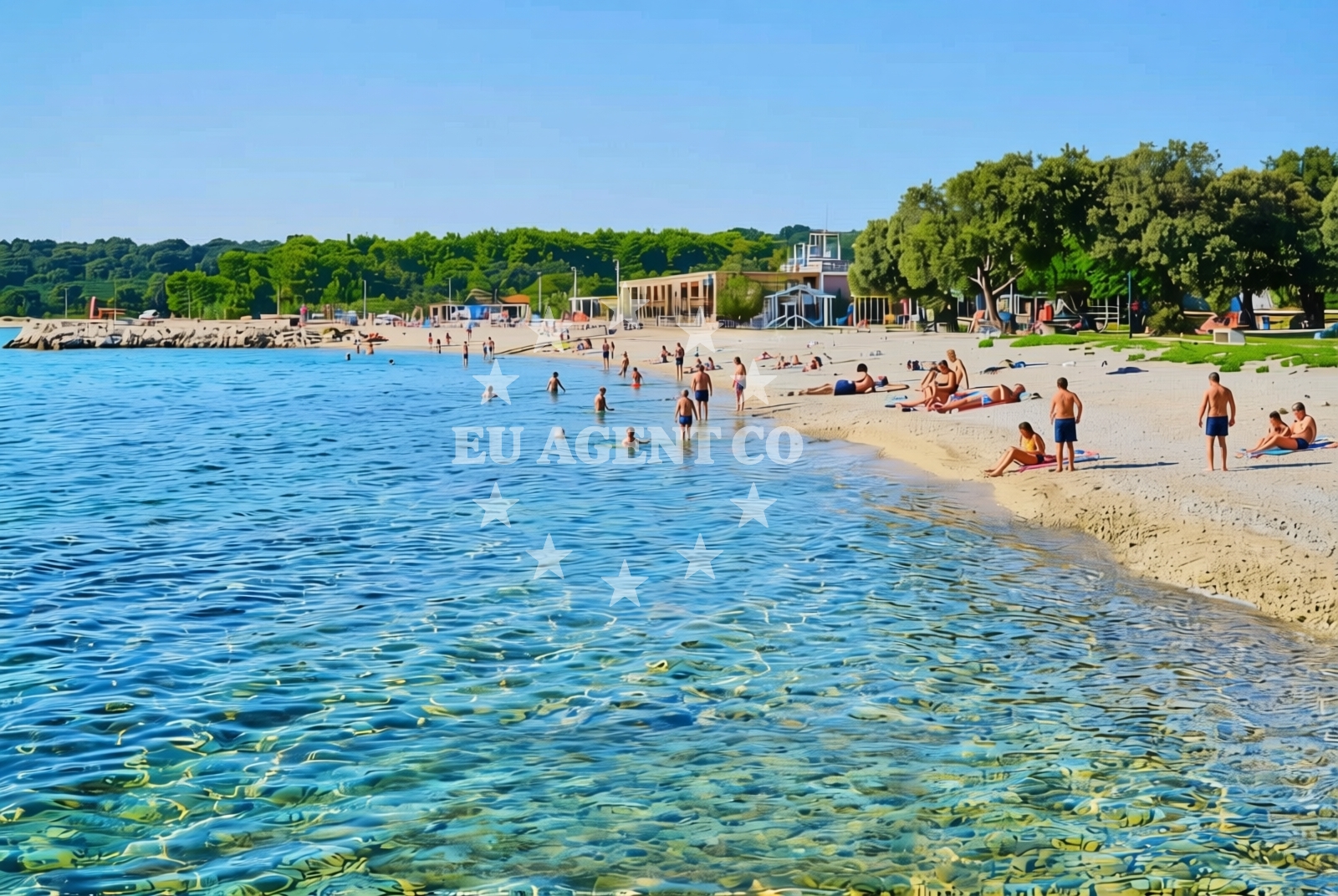 Sea and coastal view of Gajac, Gajac (Pag) Beach in Gajac