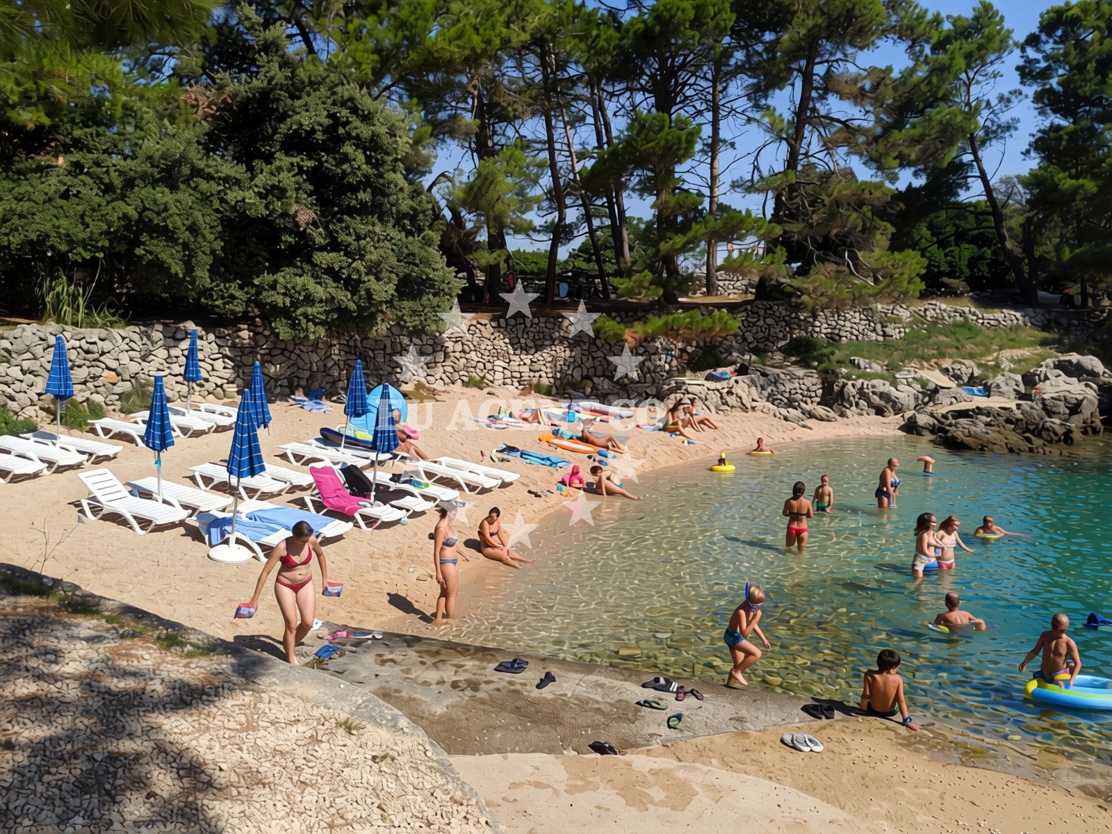 Overview of Galboka beach in , Nerezine