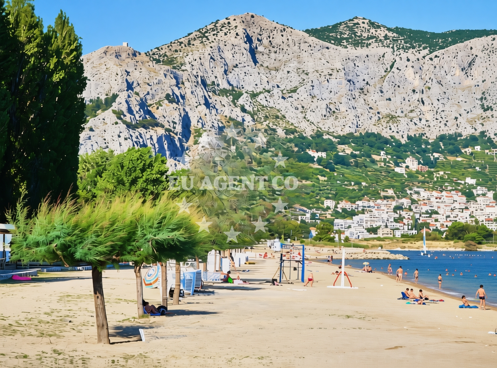 Sea and coastal view of Galeb, Omiš Beach in Galeb