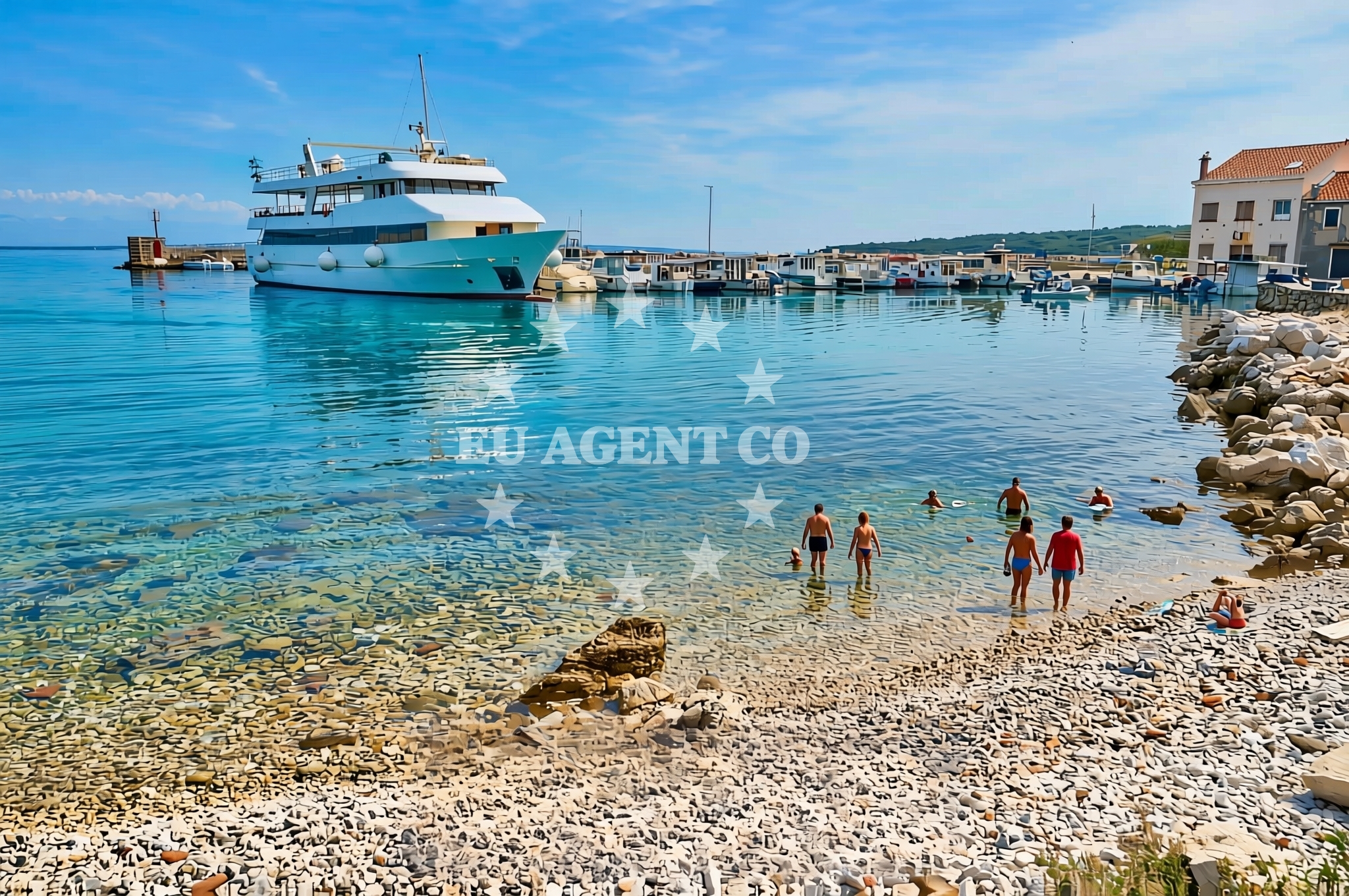 Beach facilities and surroundings at Galeb, Silba (Silba) Beach in Galeb