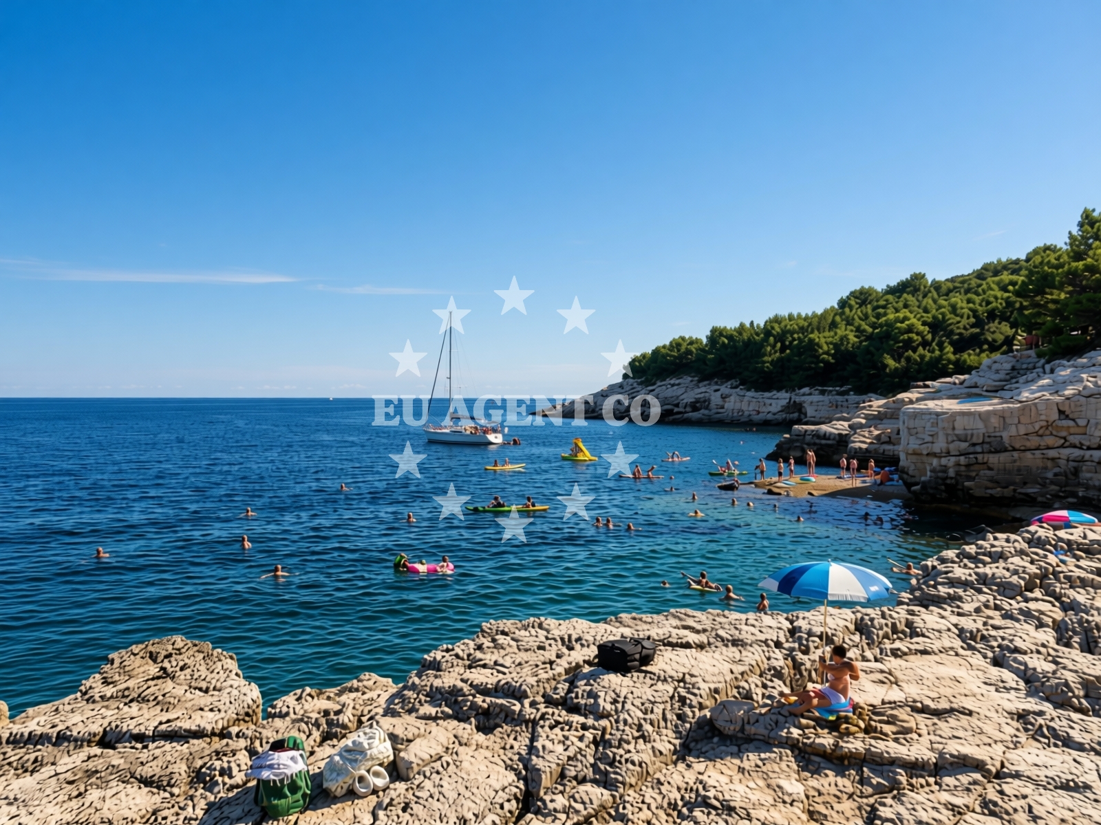 Sea and coastal view of Galebove stijene