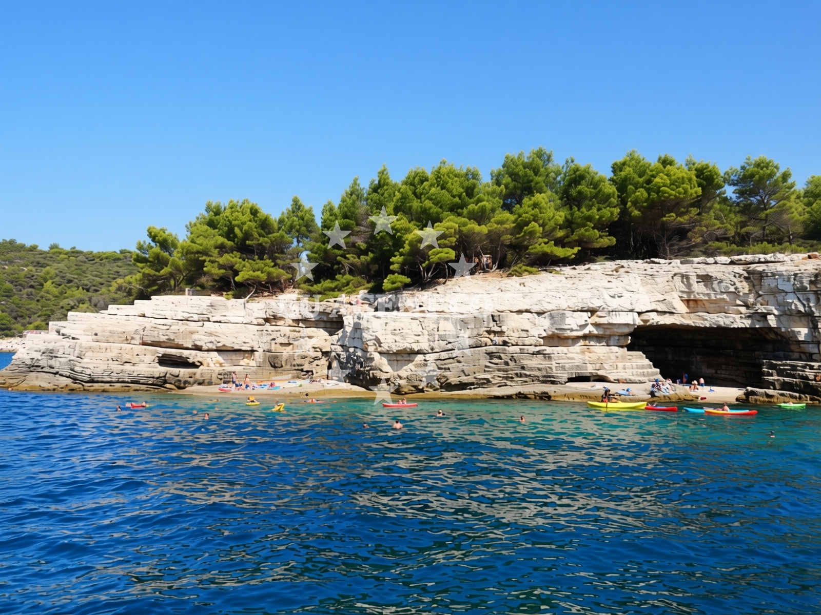 Beach facilities and surroundings at Galebove stijene