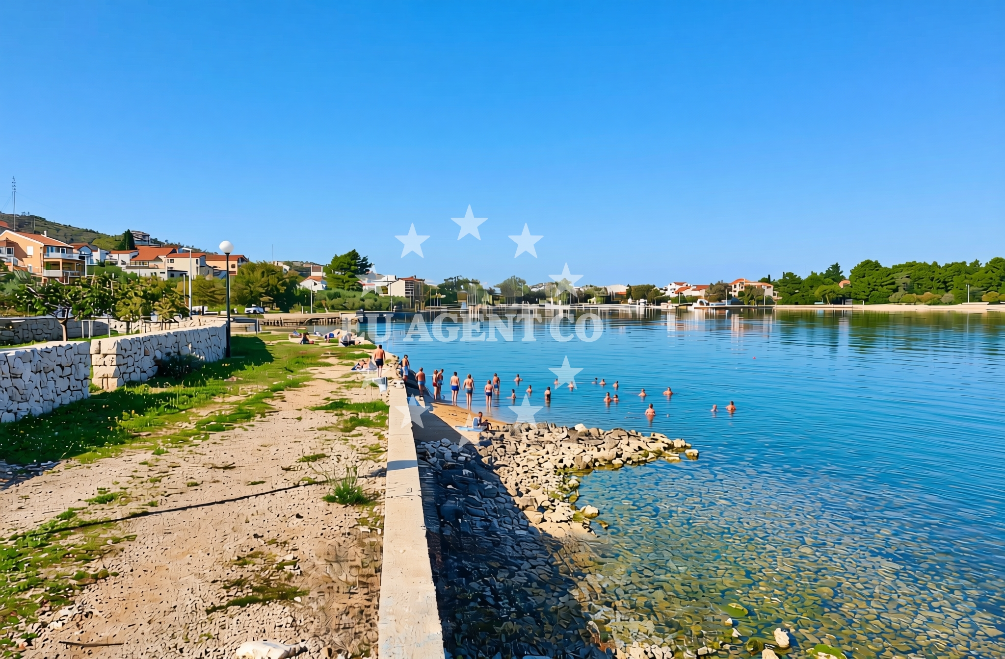 Beach facilities and surroundings at Galiotovac, Raslina Beach in Galiotovac