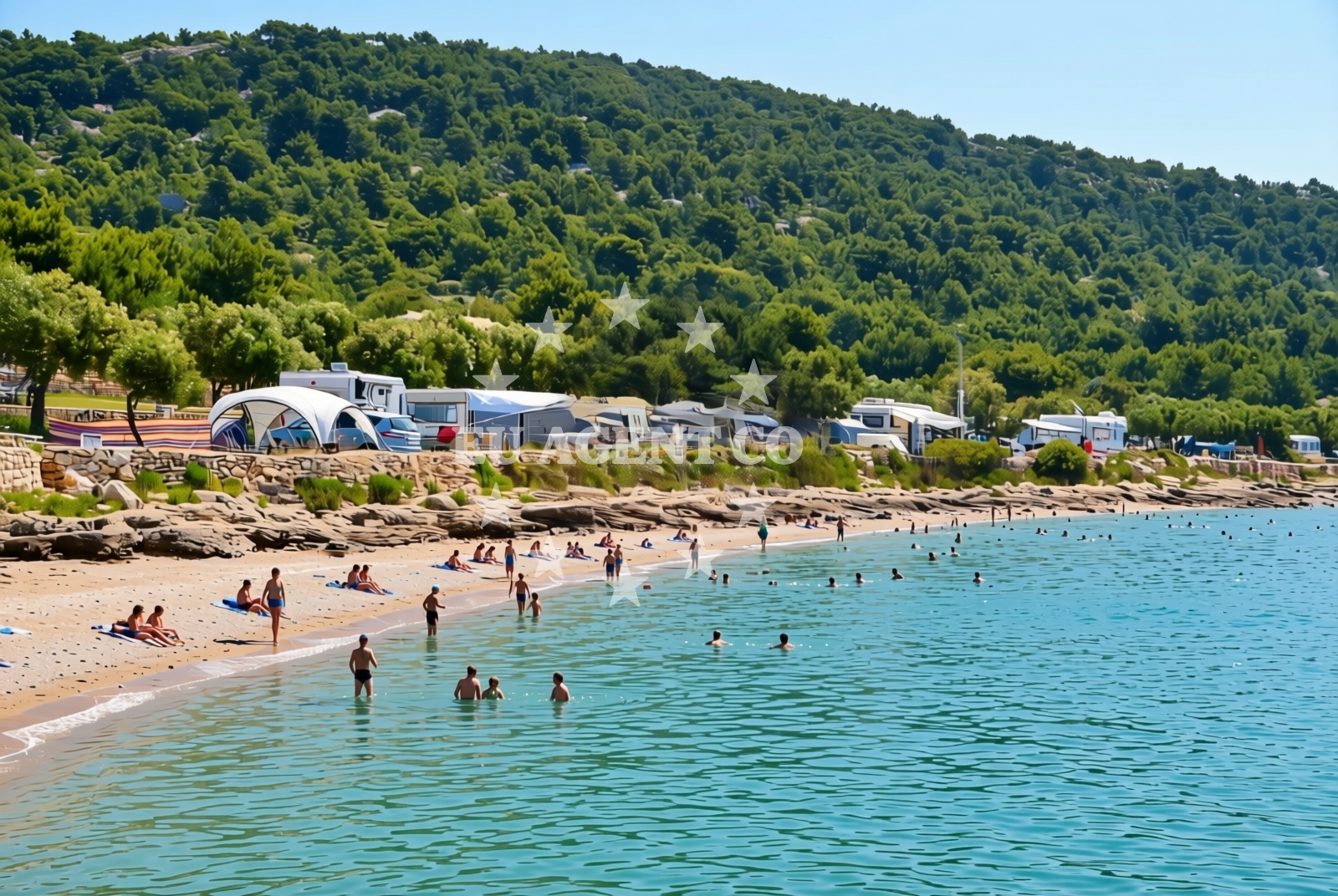 Additional view of Garbinada beach in Uvala Lovišća 1B, Jezera