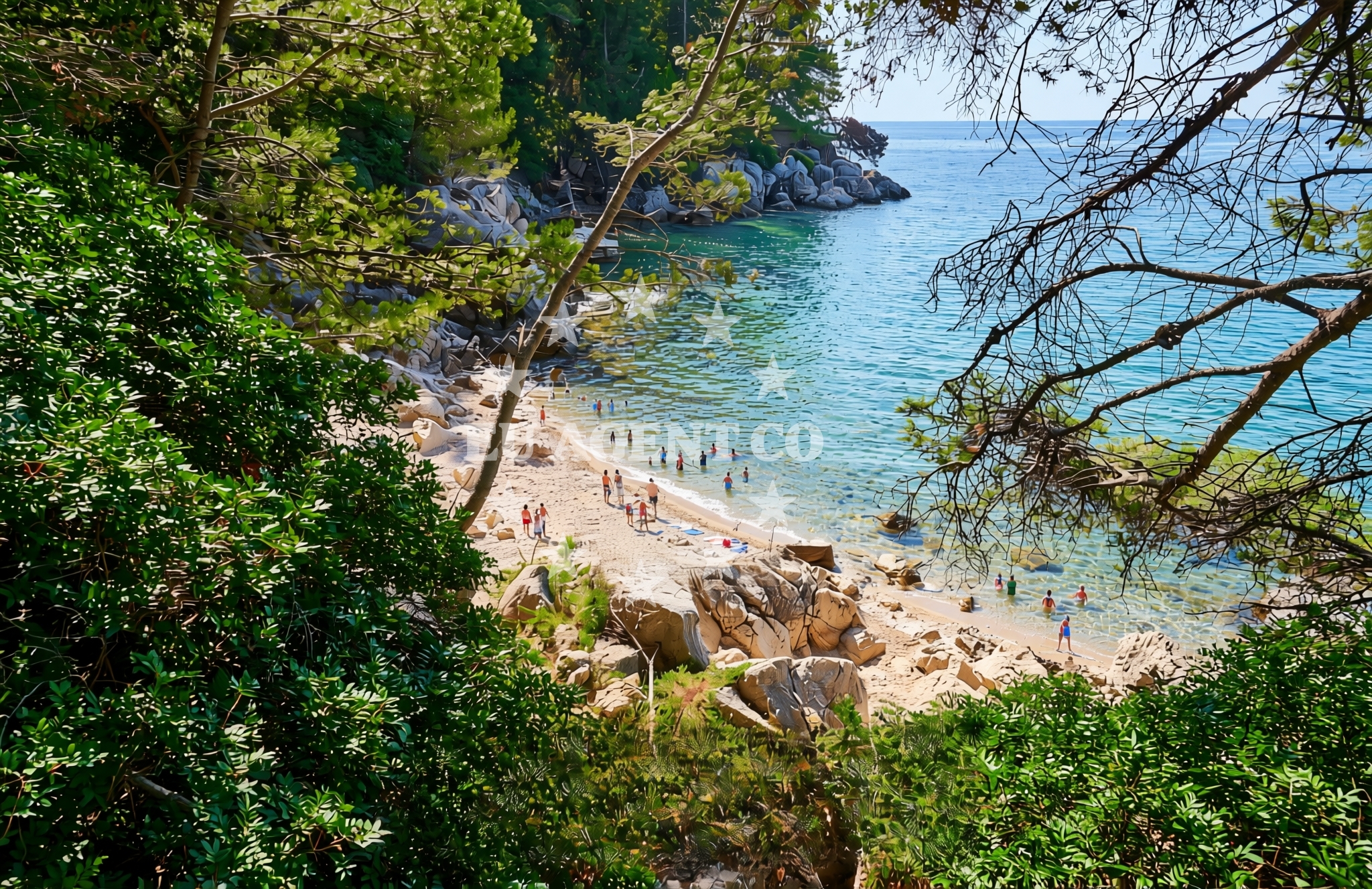 Shoreline and swimming area at Gavranić jug, Kampor (Rab) Beach in Gavranić jug