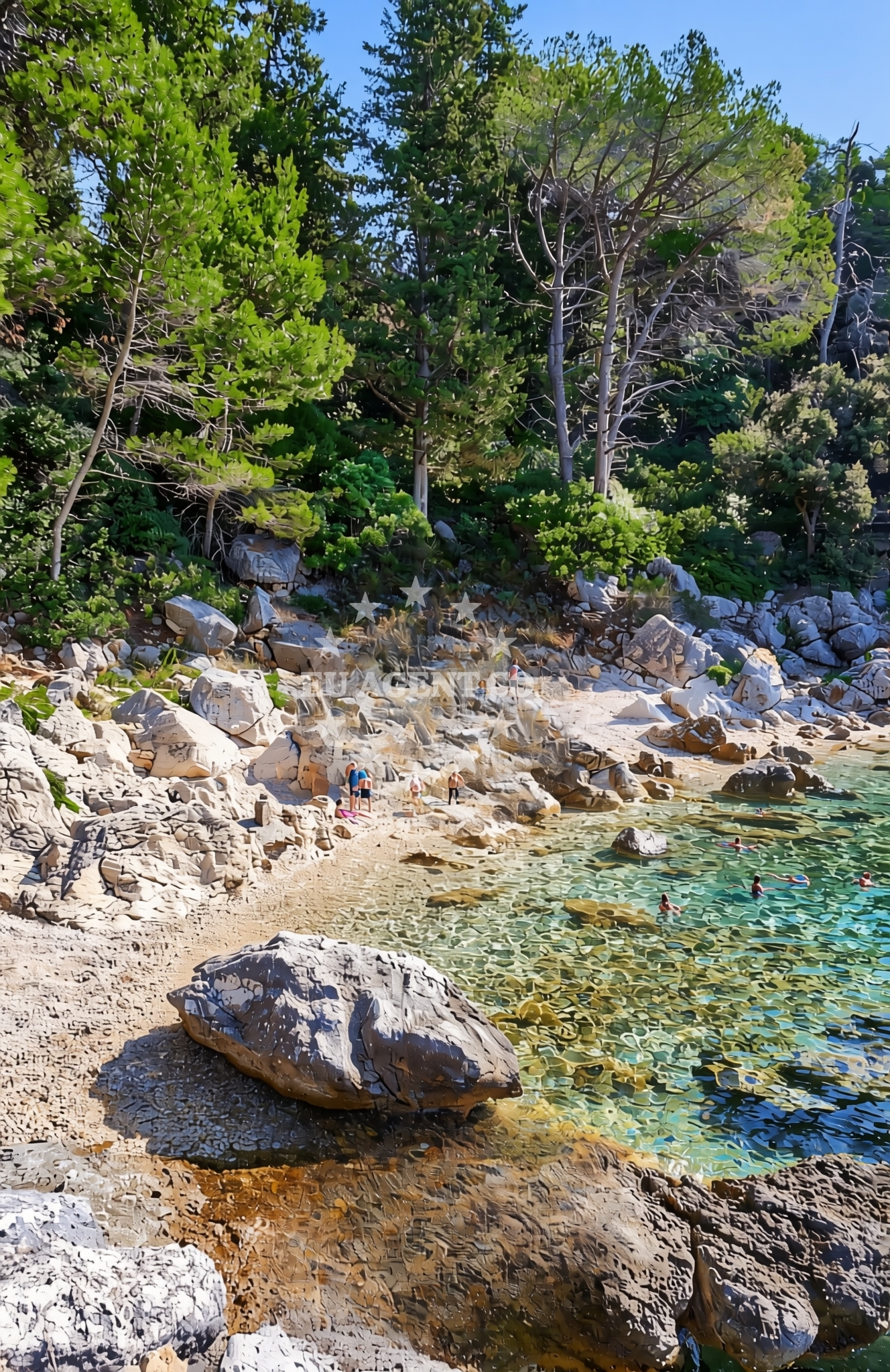 Beach facilities and surroundings at Gavranić jug, Kampor (Rab) Beach in Gavranić jug