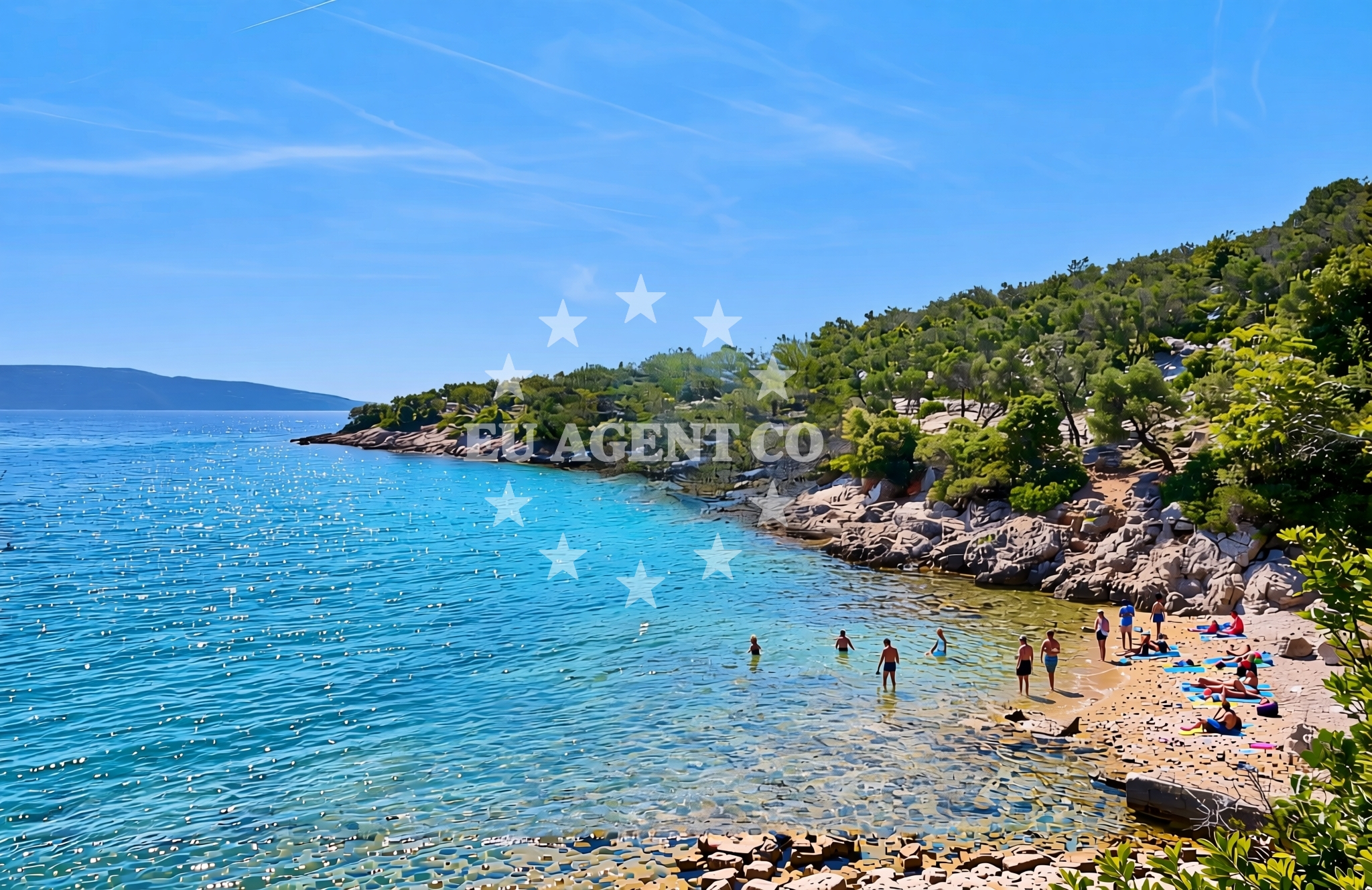 Additional view of Gavza, Cres (Cres) Beach in Gavza