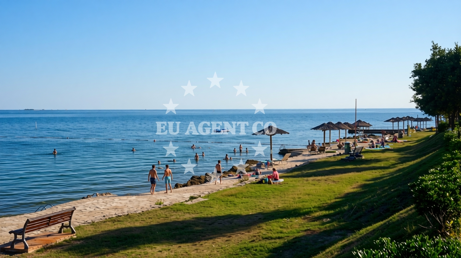 Overview of Gemo beach in Kolombera 1, Poreč