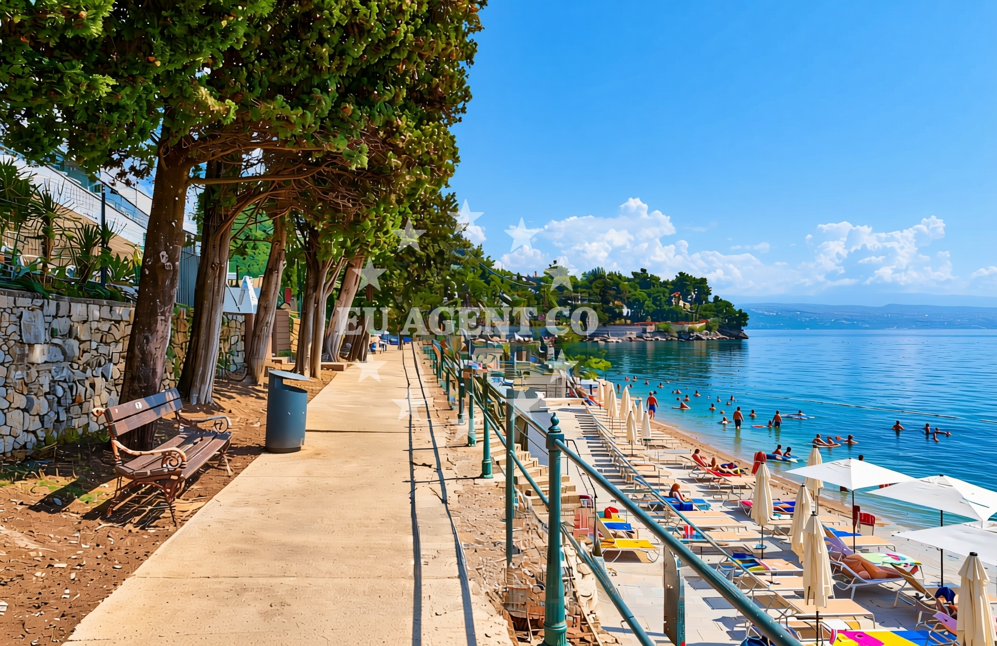 Shoreline and swimming area at Giorgio II, Ičići Beach in Giorgio II