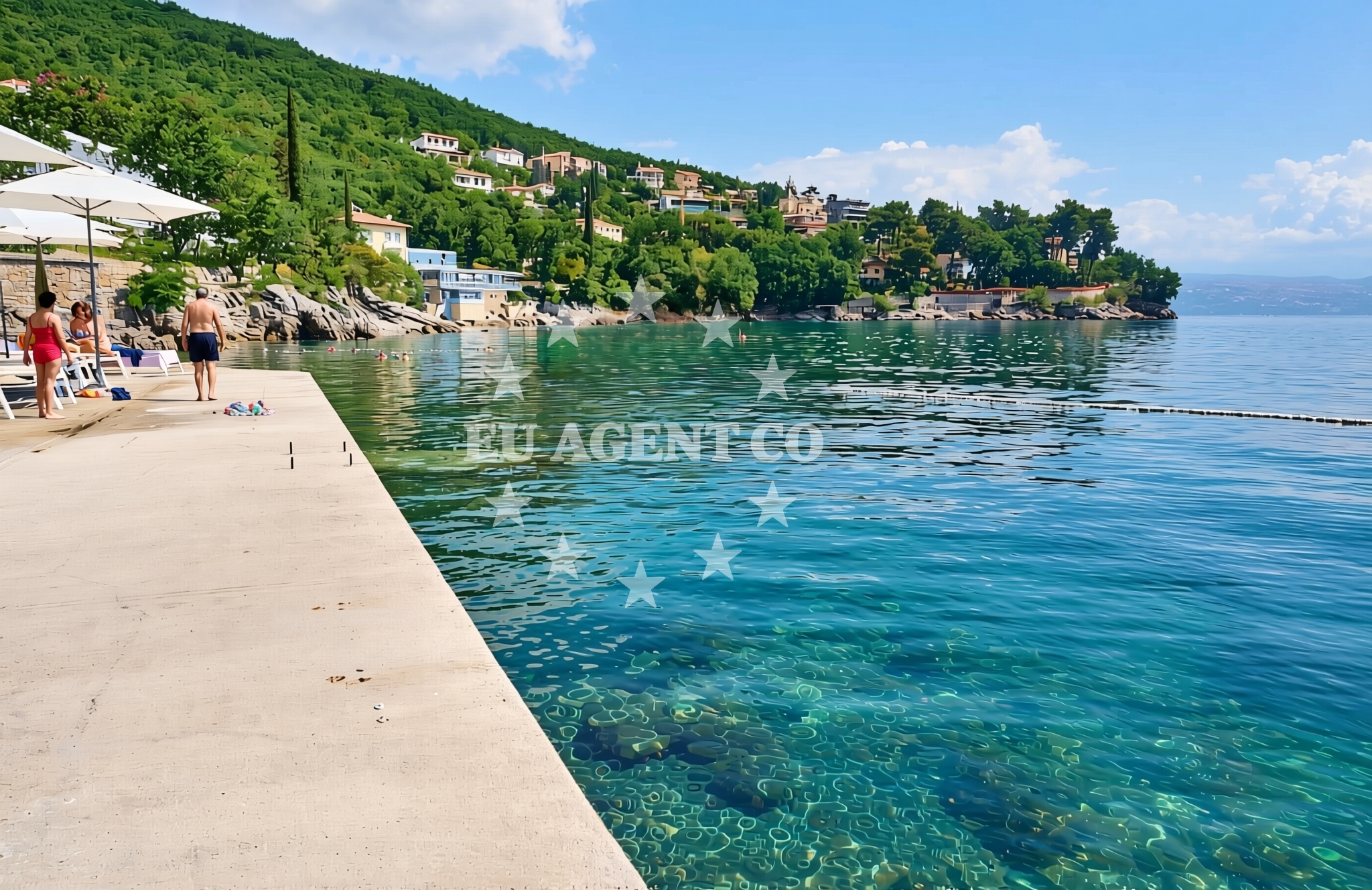Sea and coastal view of Giorgio II, Ičići Beach in Giorgio II