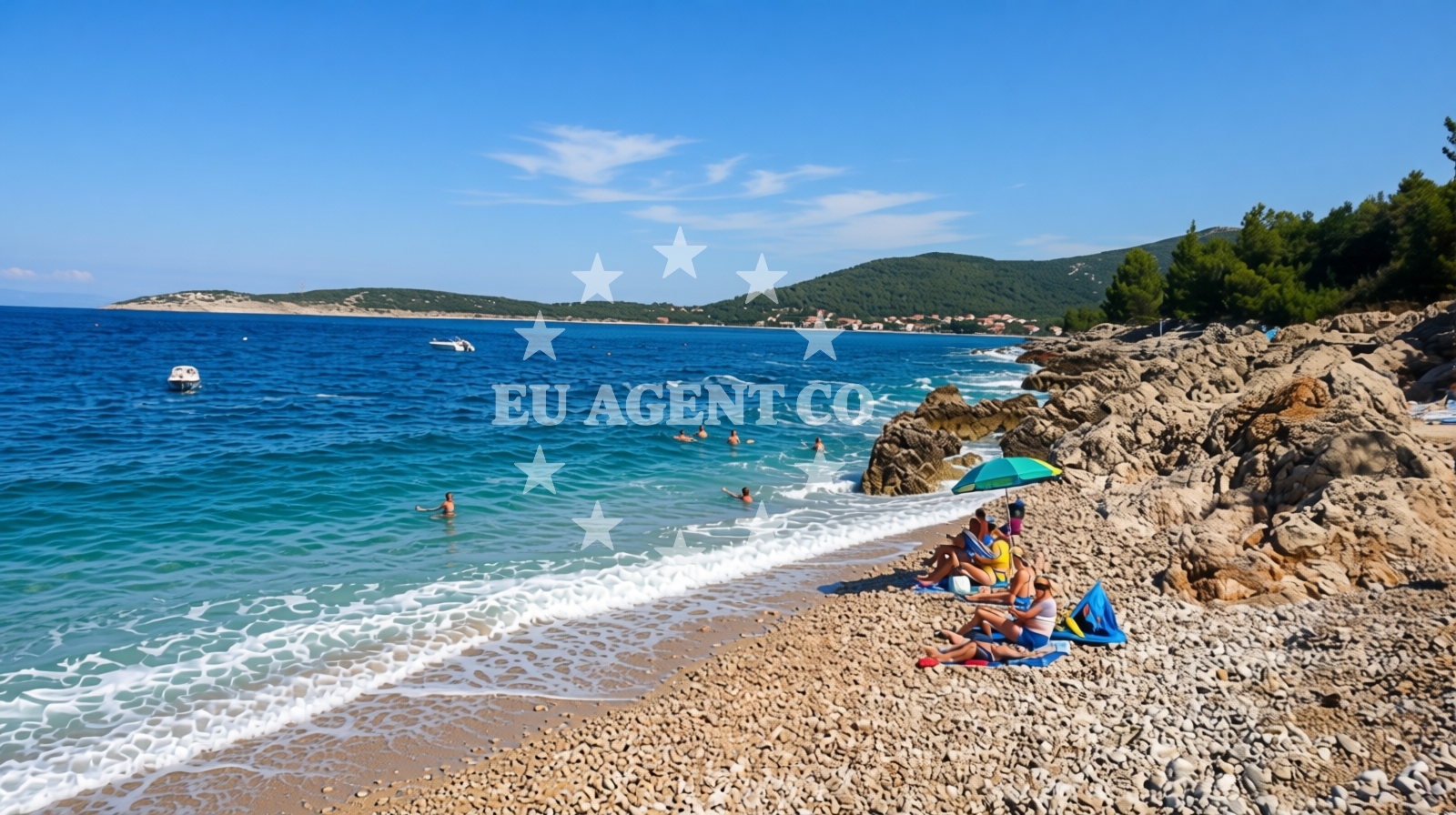 Overview of Gira beach in 65 Martinšćica Island Cres, Martinšćica