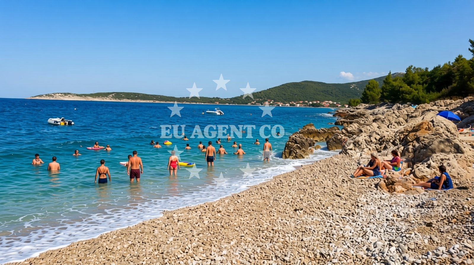 Sea and coastal view of Gira beach in 65 Martinšćica Island Cres, Martinšćica