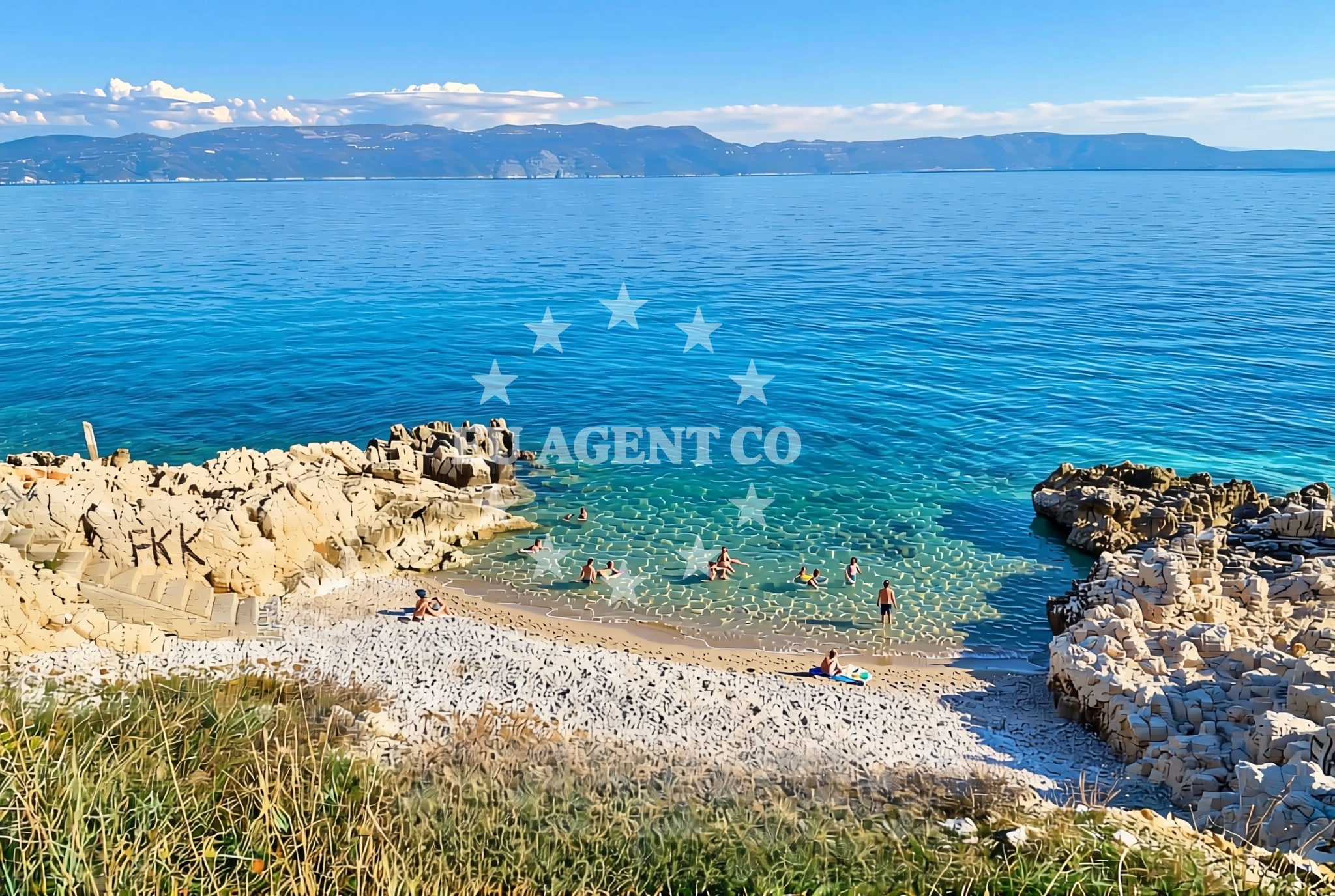 Shoreline and swimming area at Girandella (FKK), Rabac Beach in Girandella (FKK)