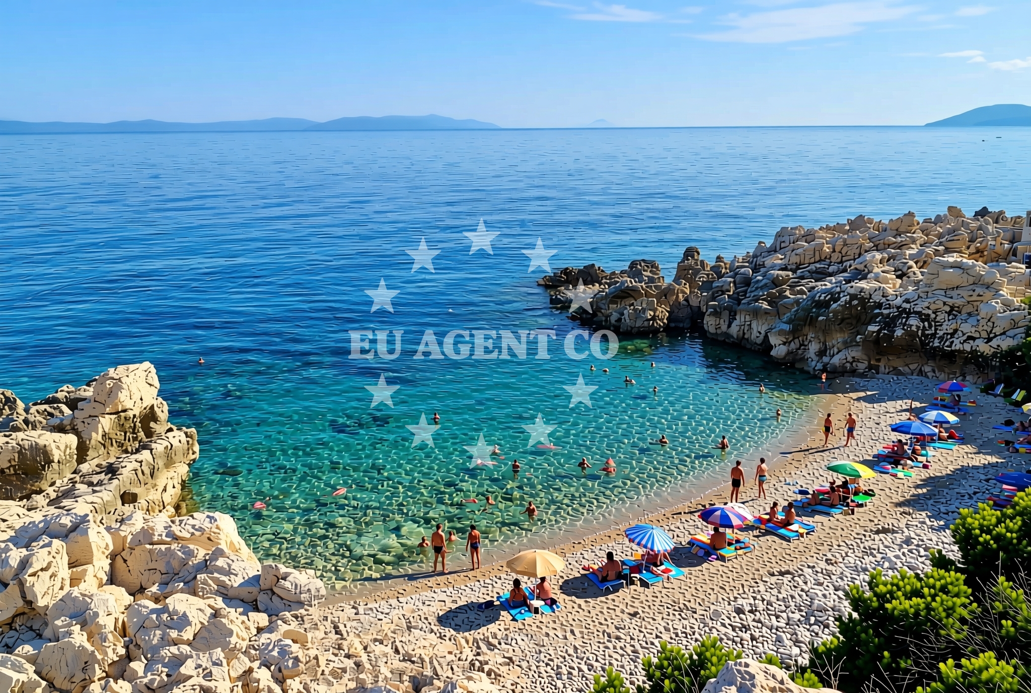 Sea and coastal view of Girandella (FKK), Rabac Beach in Girandella (FKK)