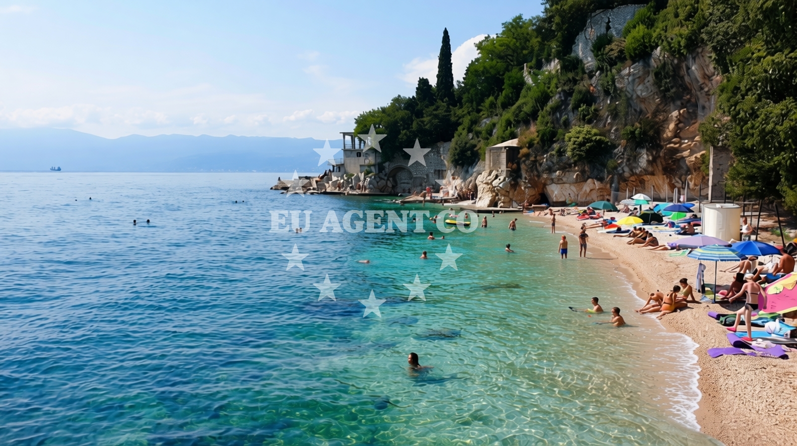 Overview of Glavanovo beach in Šetalište XIII divizije 54,3.kat br.14, Rijeka