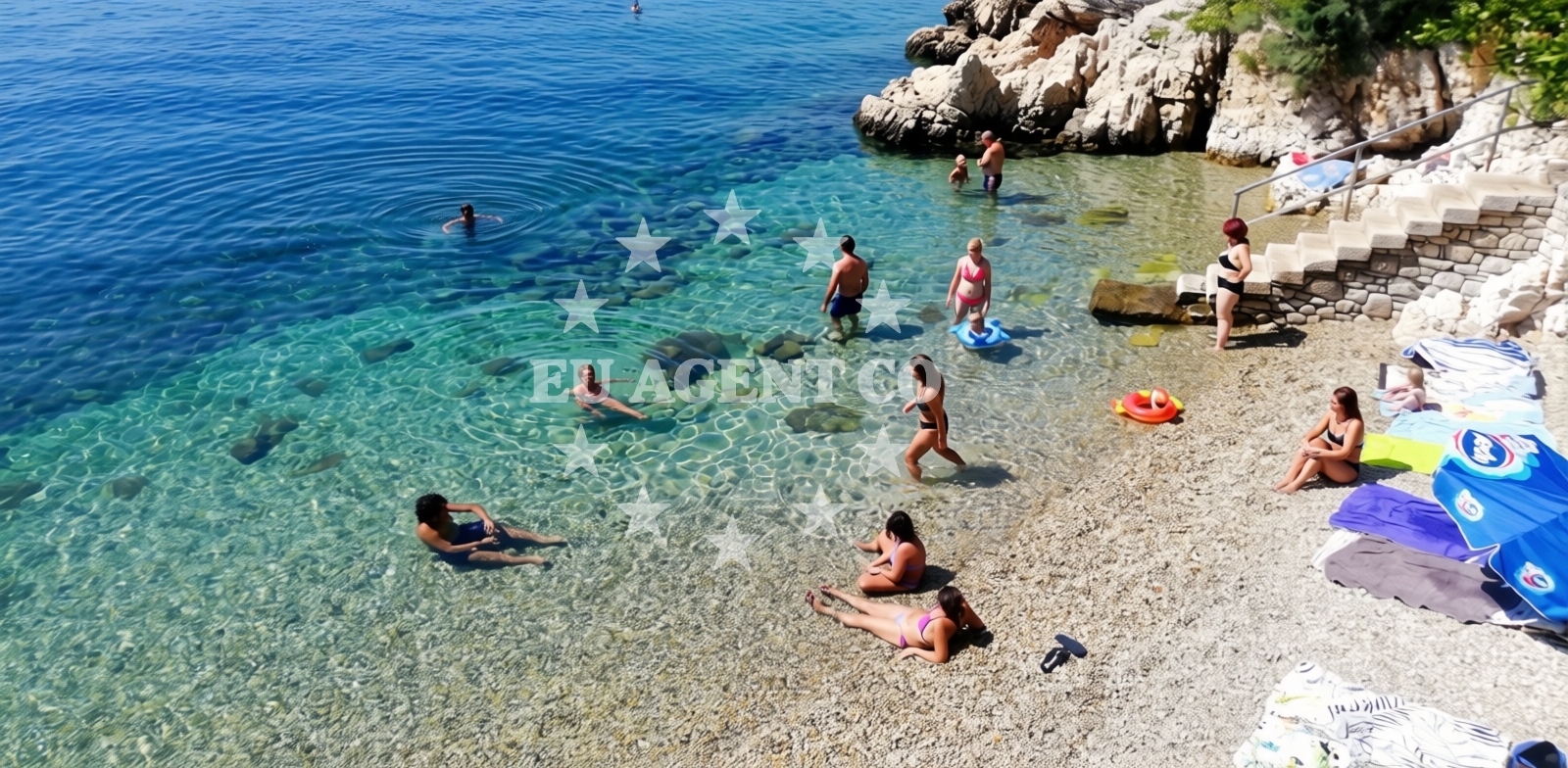 Shoreline and swimming area at Glavanovo beach in Šetalište XIII divizije 54,3.kat br.14, Rijeka