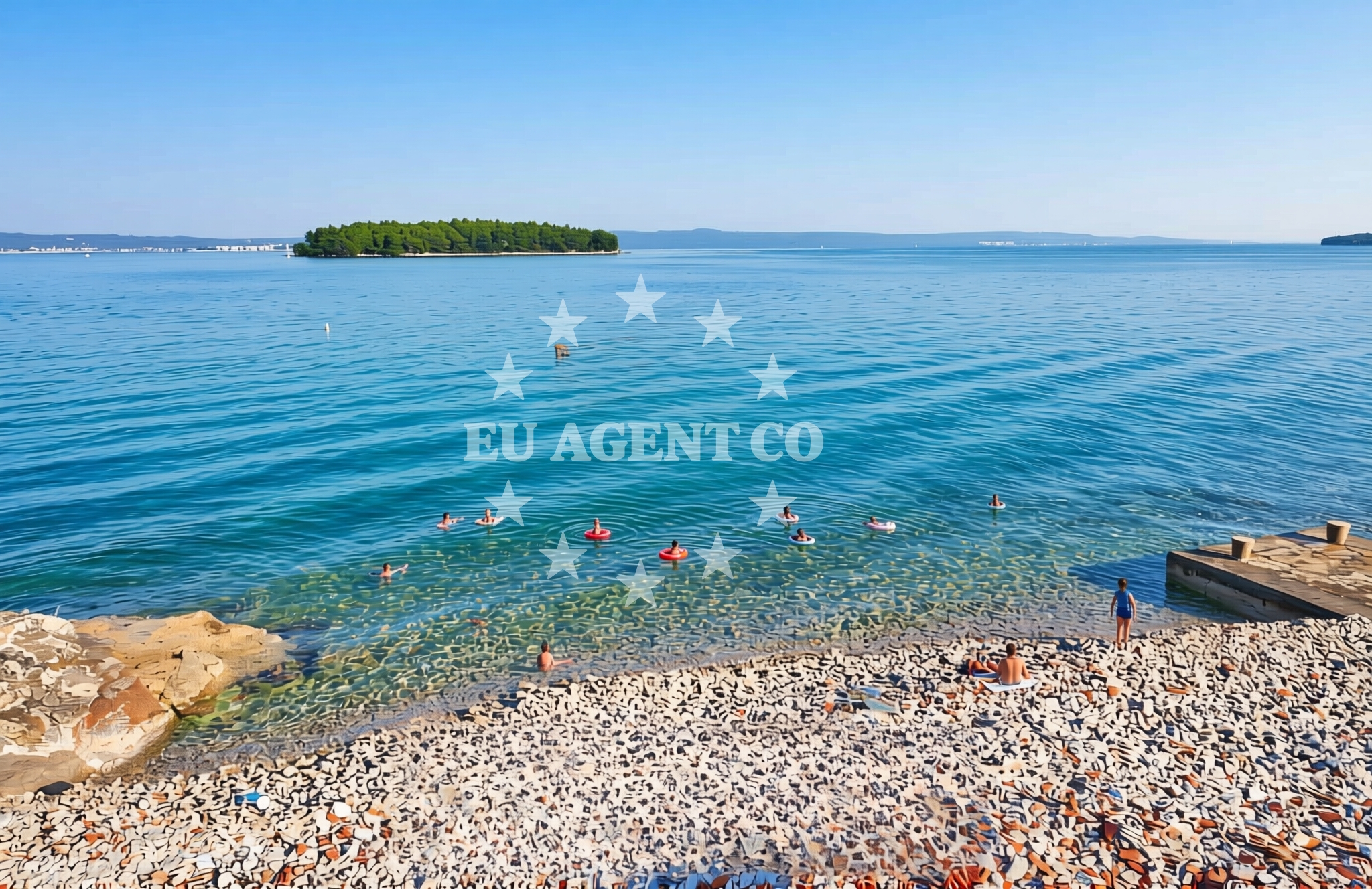 Overview of Glavica, Kukljica (Ugljan) Beach in Glavica