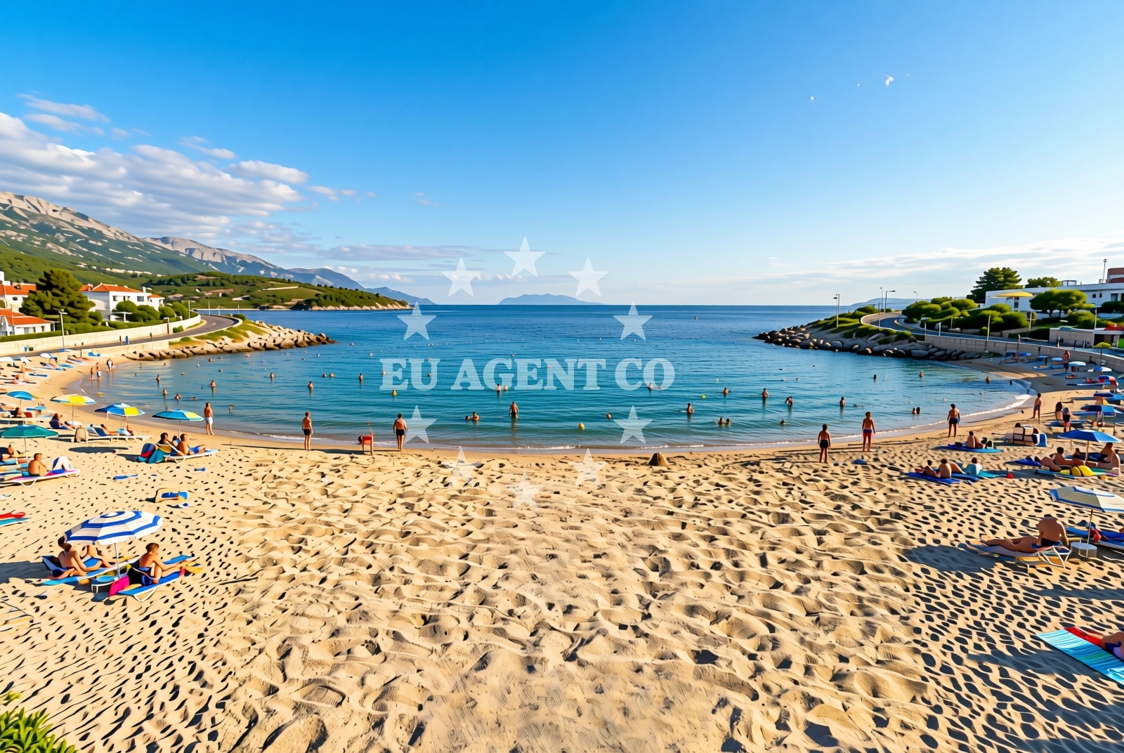 Beach facilities and surroundings at Glavica zapad, Duće Beach in Glavica zapad