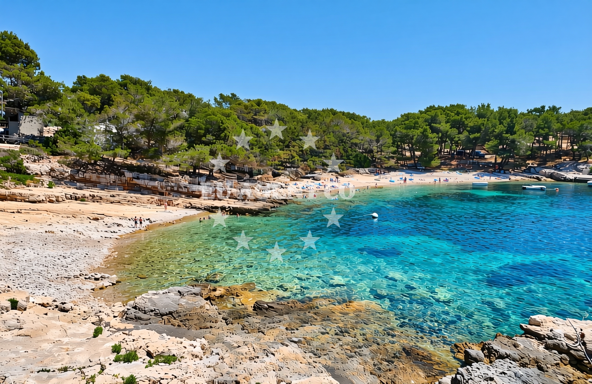 Overview of Glavica, Žirje (Žirje) Beach in Glavica