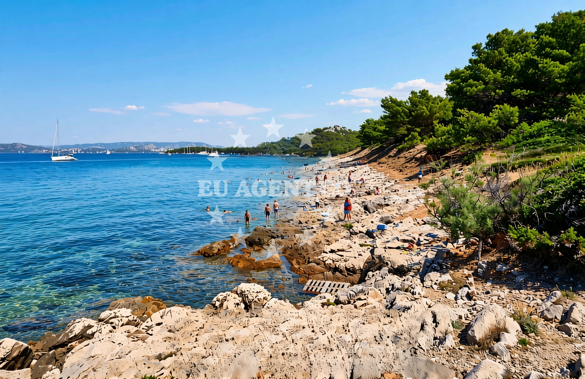 Overview of Glavičina, Vrgada (Vrgada) Beach in Glavičina