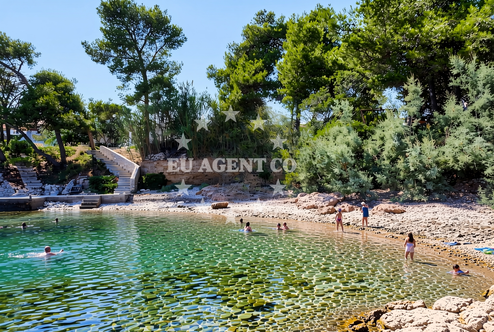 Shoreline and swimming area at Glavičine istok, Tkon (Pašman) Beach in Glavičine istok