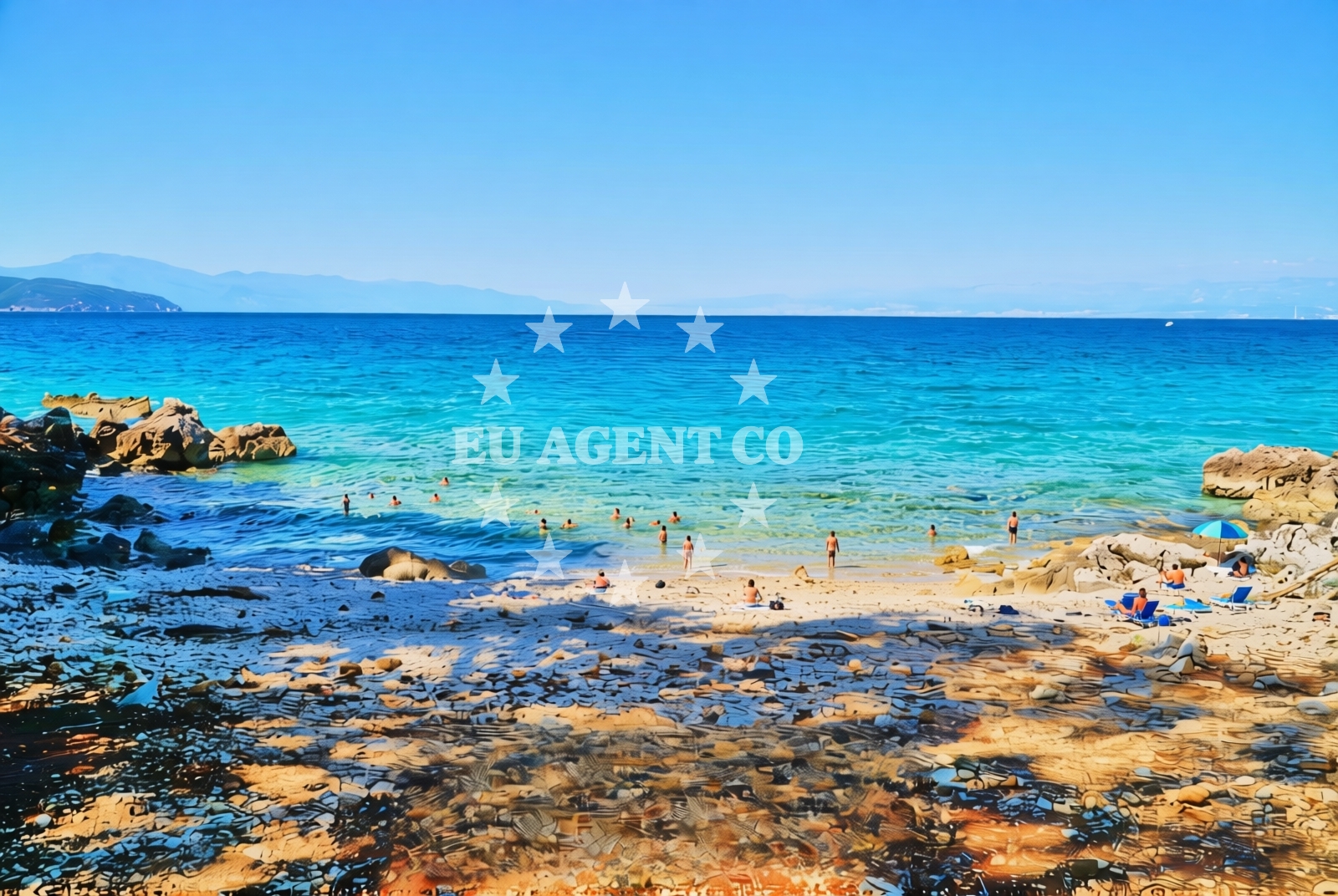 Shoreline and swimming area at Glavotok, Brzac (Krk) Beach in Glavotok
